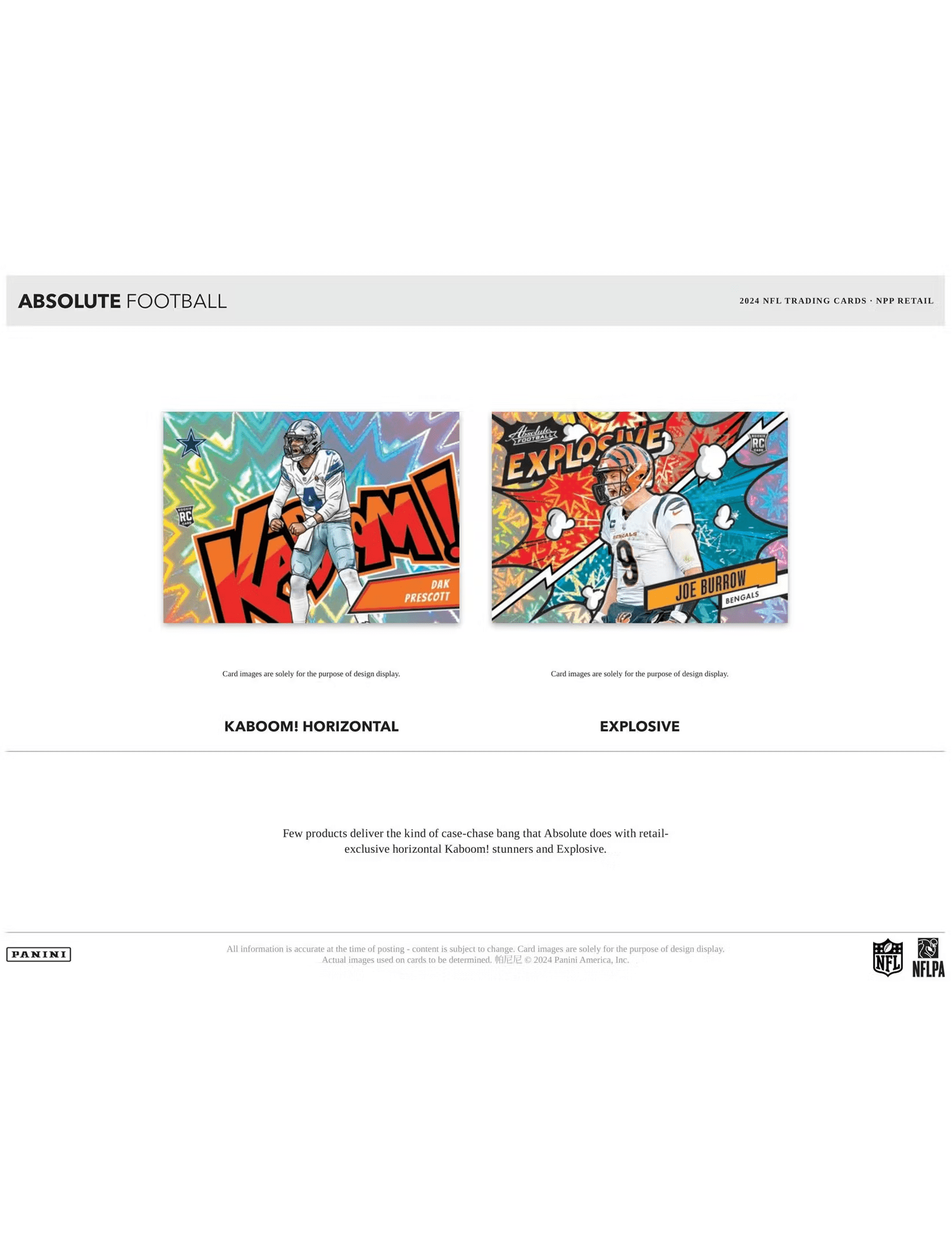 2024 Panini NFL Absolute Football Trading Card Value Fat Pack