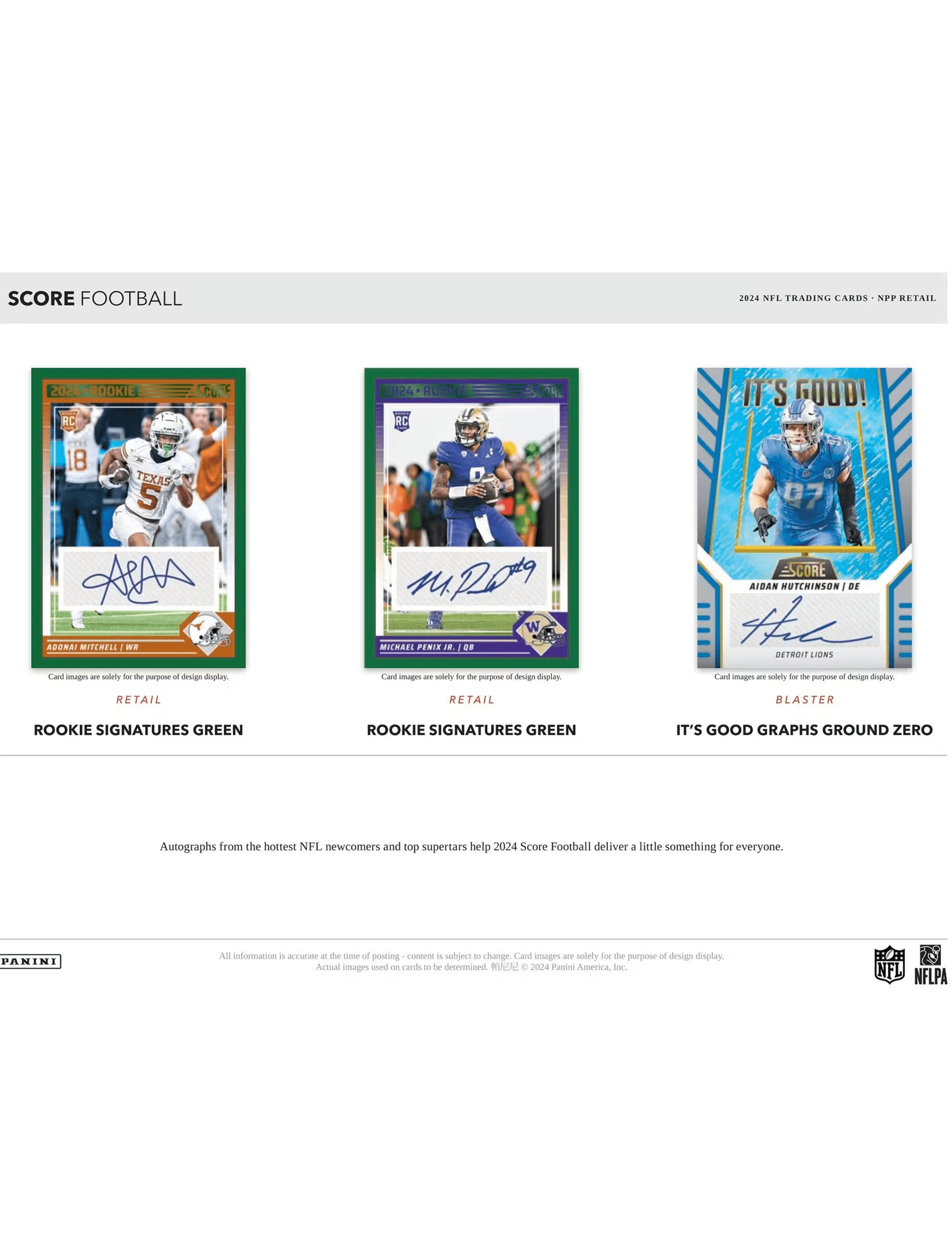 2024 Panini NFL Score Football Trading Card Blaster Box