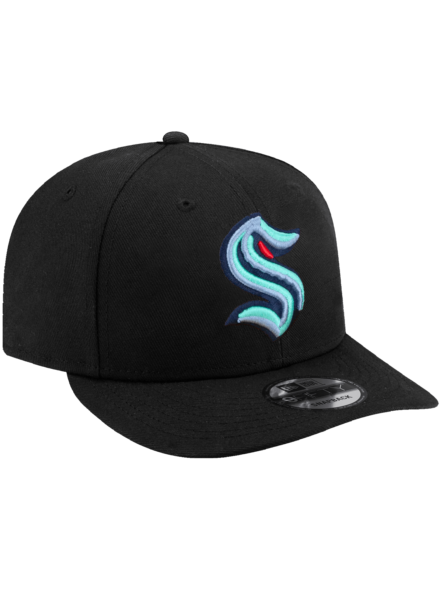 Seattle Kraken New Era NHL Team 9FIFTY Pre-Curved Snapback Hat - Black