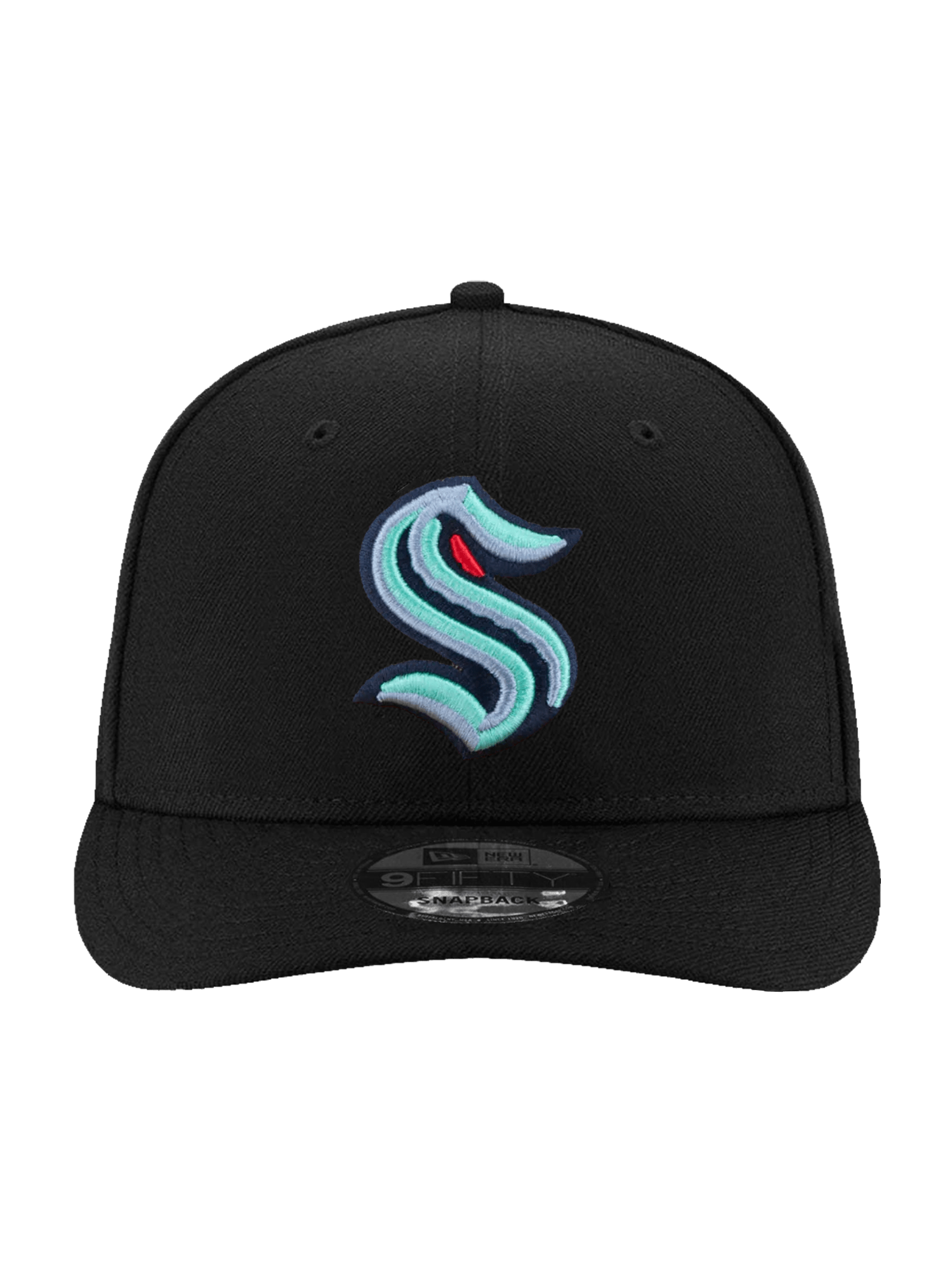 Seattle Kraken New Era NHL Team 9FIFTY Pre-Curved Snapback Hat - Black