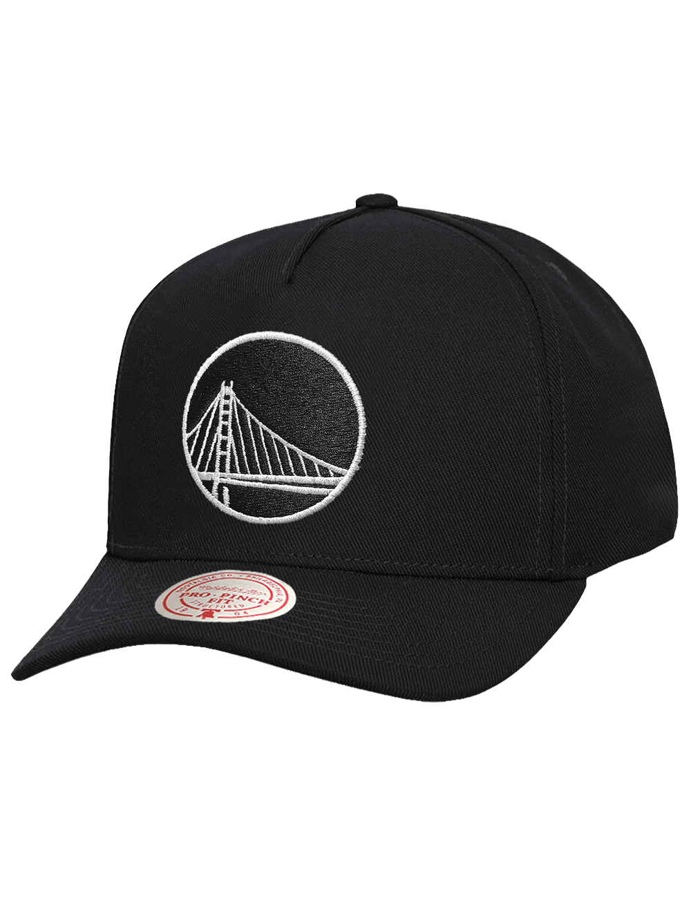 Mitchell And Ness Caps Golden State Warriors Mitchell & Ness NBA Mono Pro Pinch Snapback Hat - Black