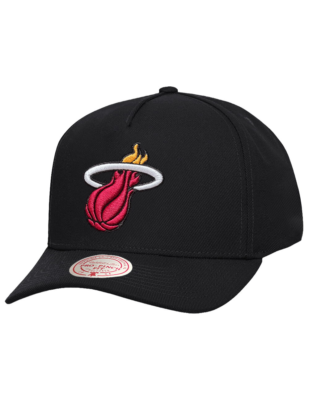 Mitchell And Ness Caps Miami Heat Mitchell & Ness NBA Team Pro Pinch Snapback Hat - Black