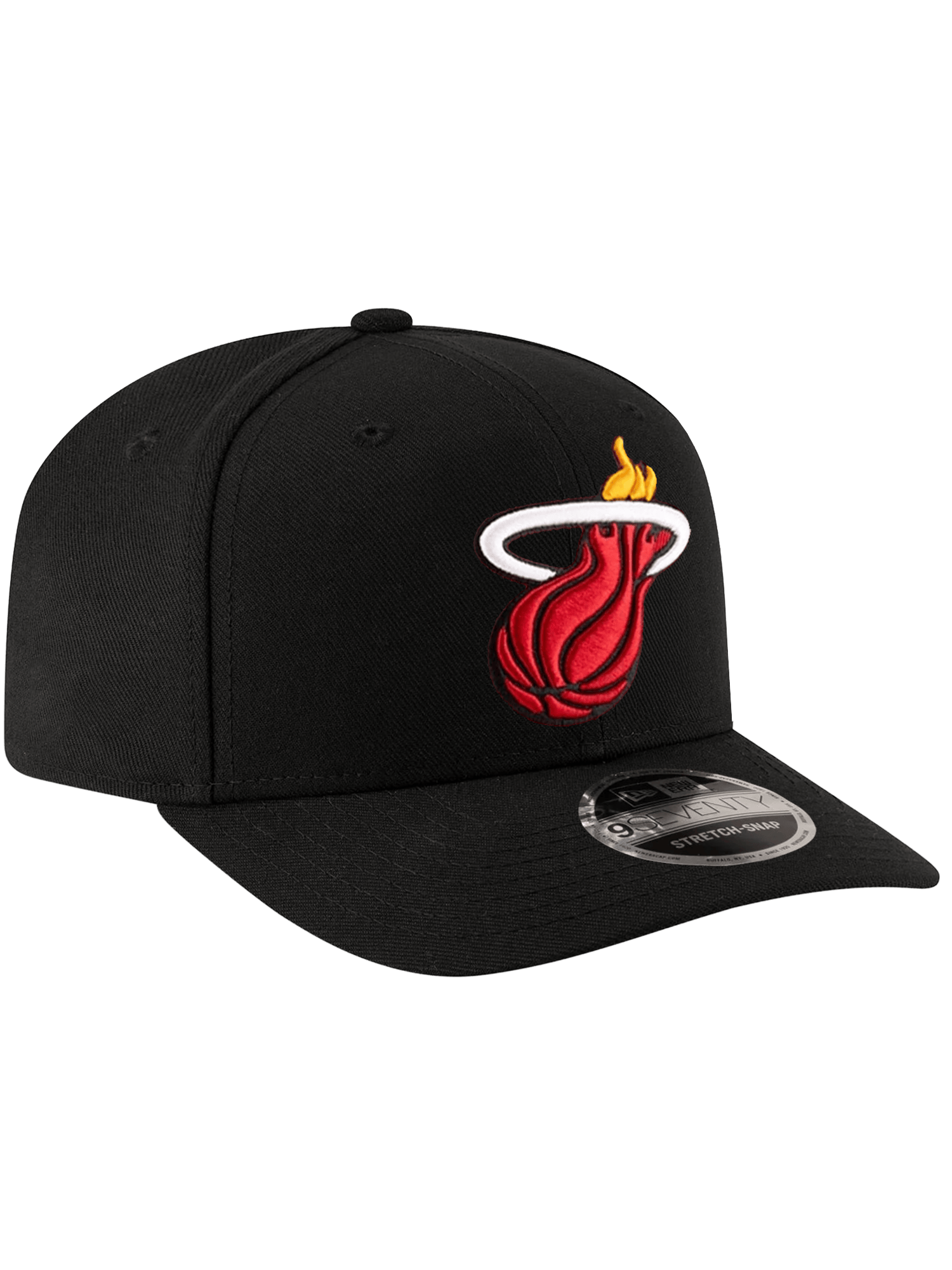 New Era Caps OSFA Miami Heat New Era NBA Team 9SEVENTY Stretch-Snapback Hat - Black
