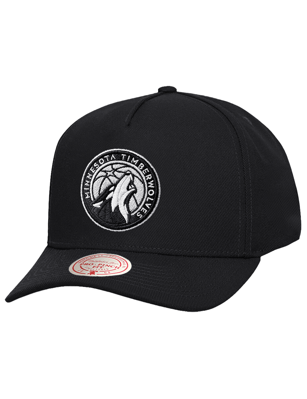 Mitchell And Ness Caps OSFM Minnesota Timberwolves Mitchell & Ness NBA Mono Pro Pinch Snapback Hat - Black