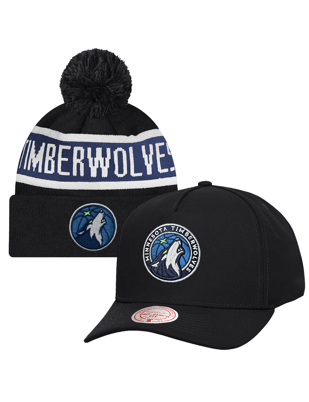 US Sports HQ Bundles Minnesota Timberwolves NBA Snapback Hat & Beanie Bundle