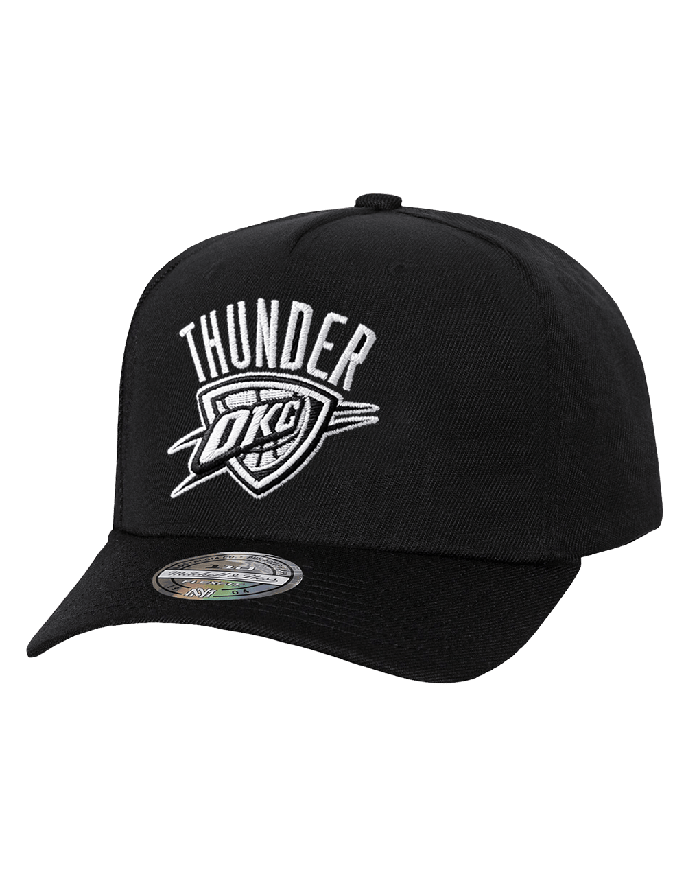 Mitchell And Ness Caps OSFM Oklahoma City Thunder Mitchell & Ness NBA Monochrome Flex 110 Snapback Hat - Black