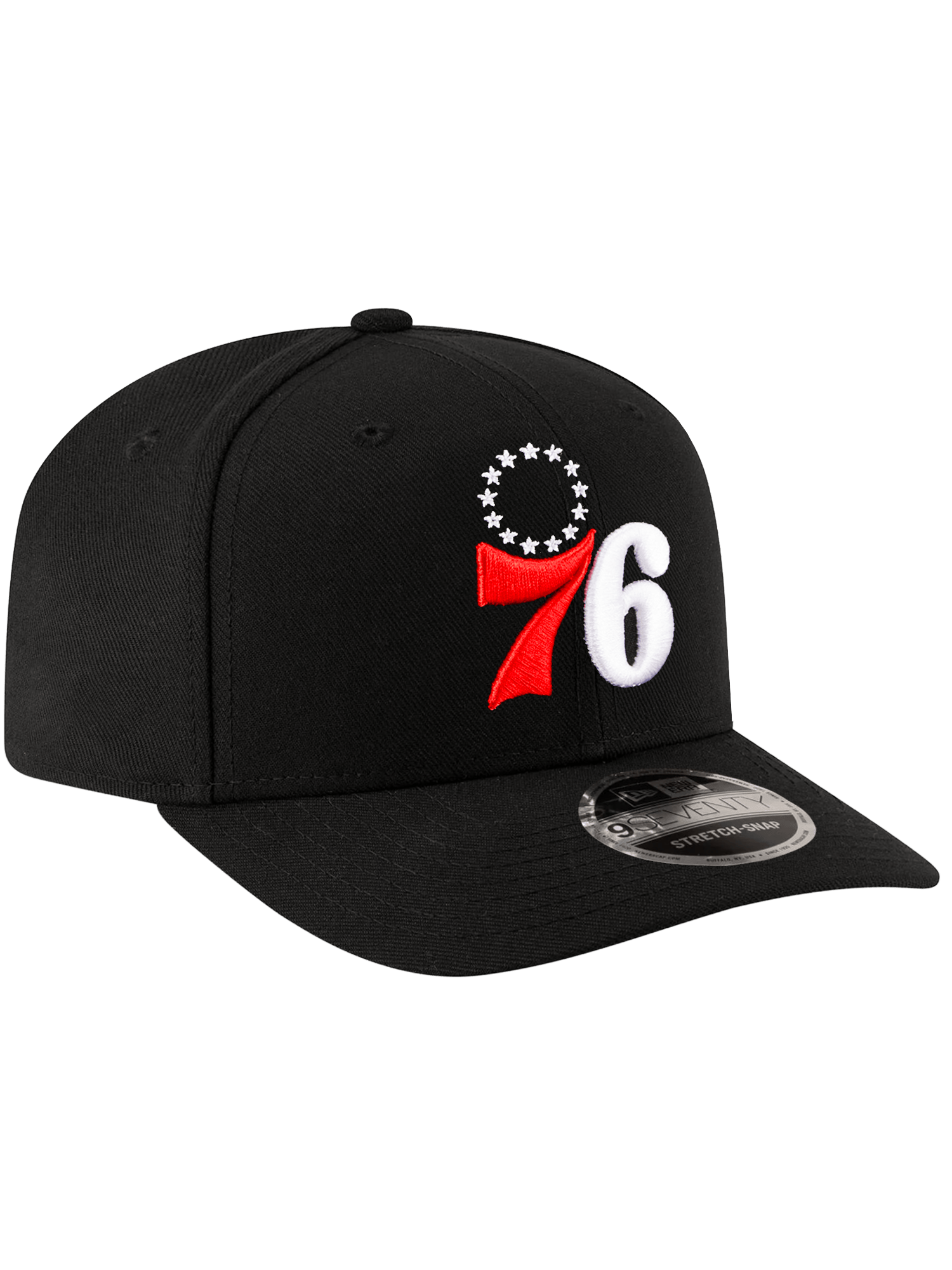 New Era Caps OSFA Philadelphia 76ers New Era NBA Alt 9SEVENTY Stretch-Snapback Hat - Black