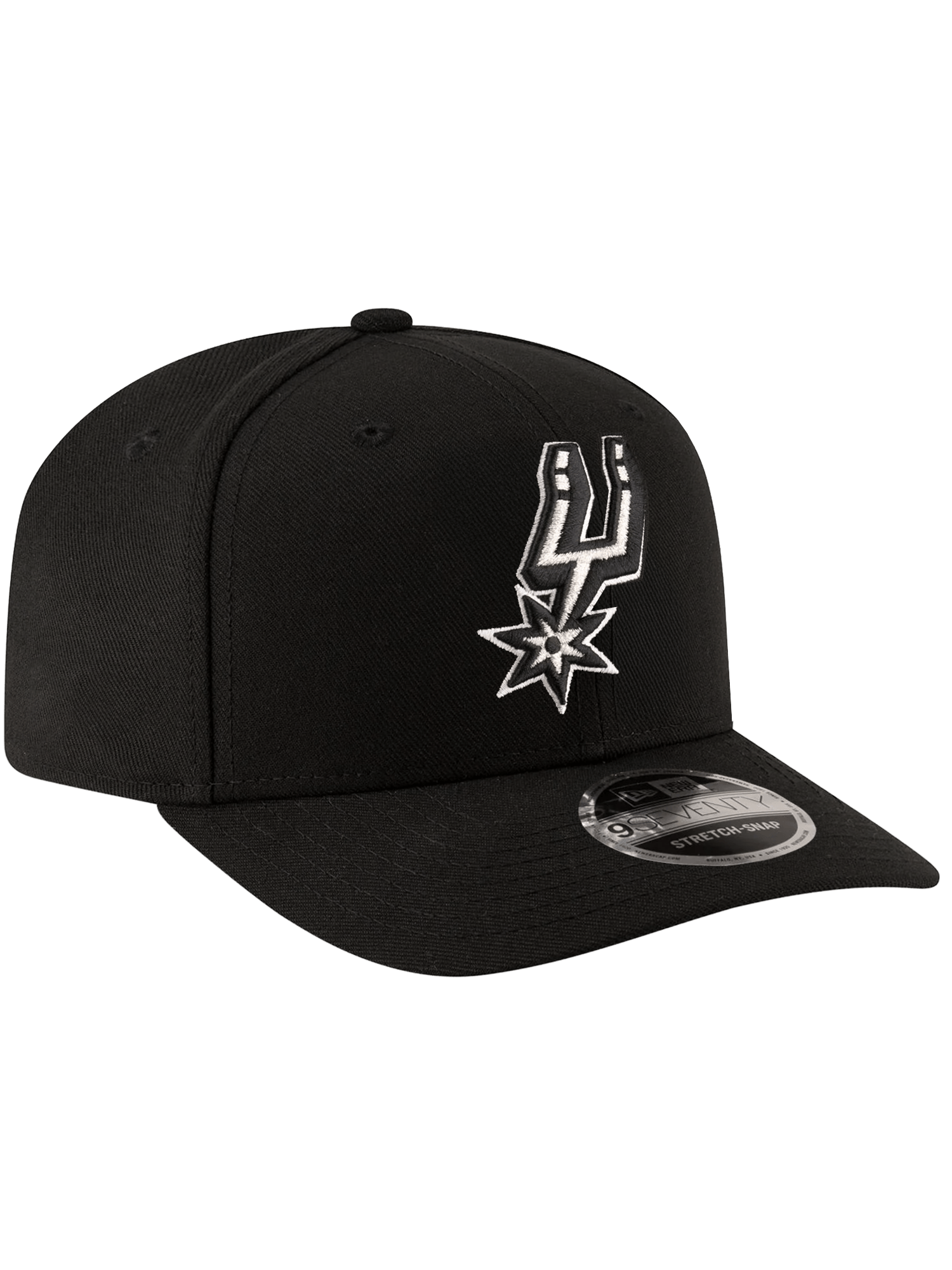 New Era Caps OSFA San Antonio Spurs New Era NBA Team 9SEVENTY Stretch-Snapback Hat - Black