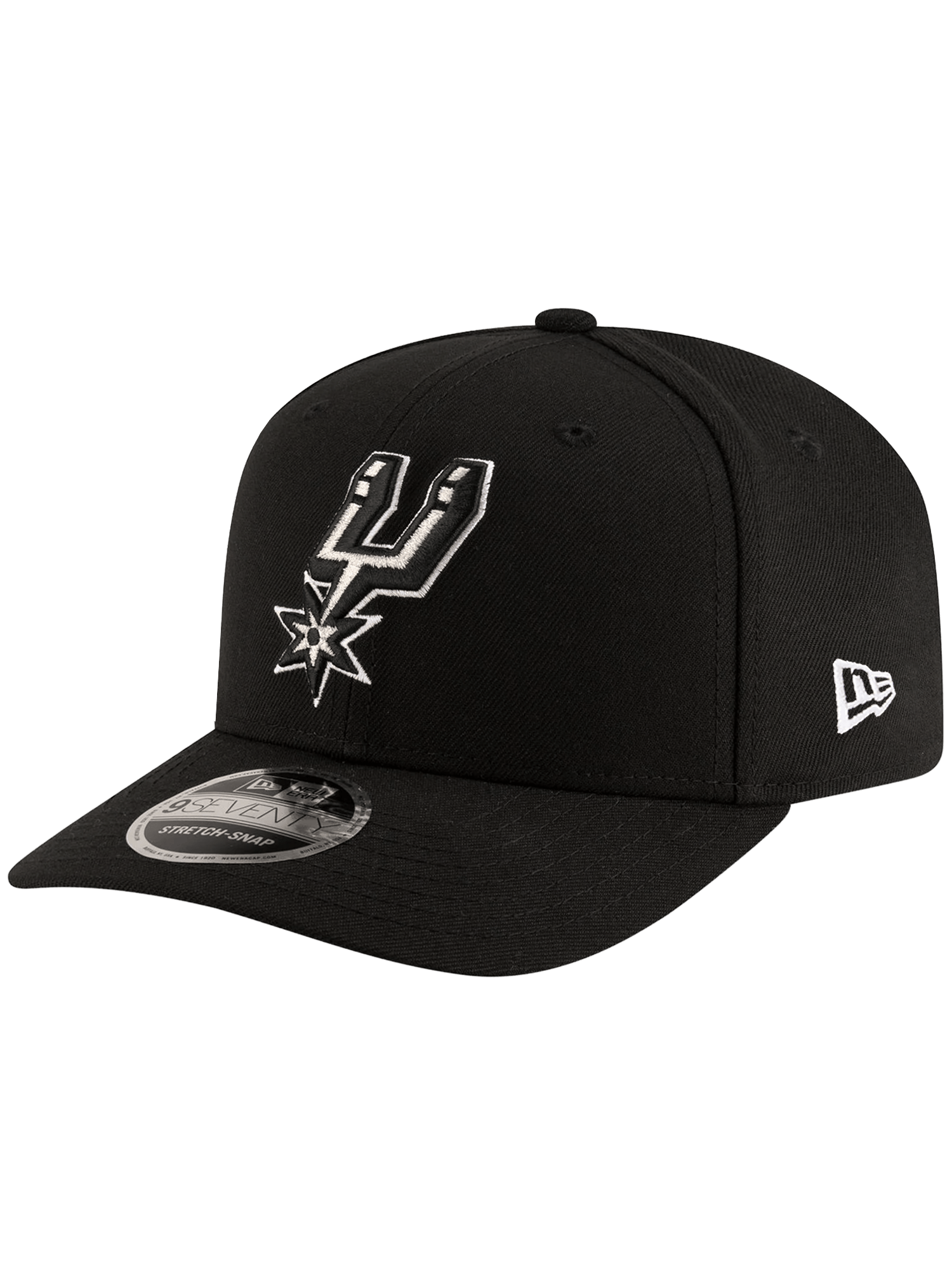New Era Caps OSFA San Antonio Spurs New Era NBA Team 9SEVENTY Stretch-Snapback Hat - Black