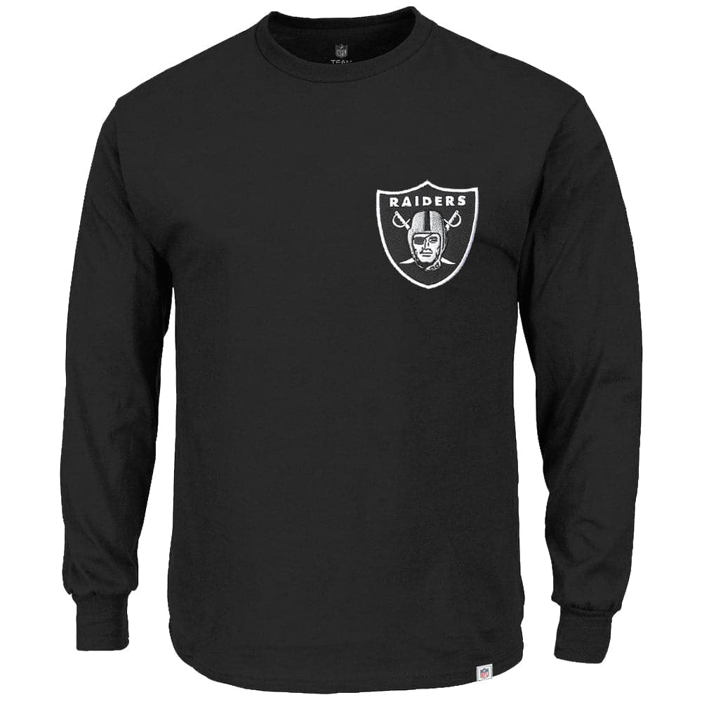 Las Vegas Raiders Majestic NFL Embroidered Logo Long Sleeve T-Shirt - Black