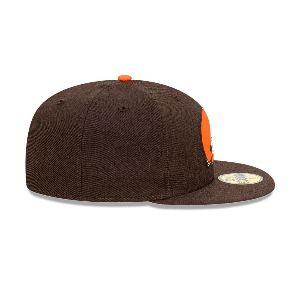 Cleveland Browns New Era NFL Back Script 59FIFTY Fitted Hat - Brown