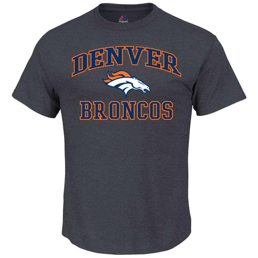 Denver Broncos Majestic NFL Heart & Soul T-Shirt - Charcoal