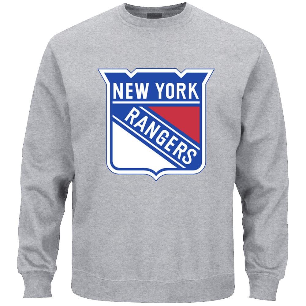 New York Rangers NHL Team Logo Crew Jumper - Grey