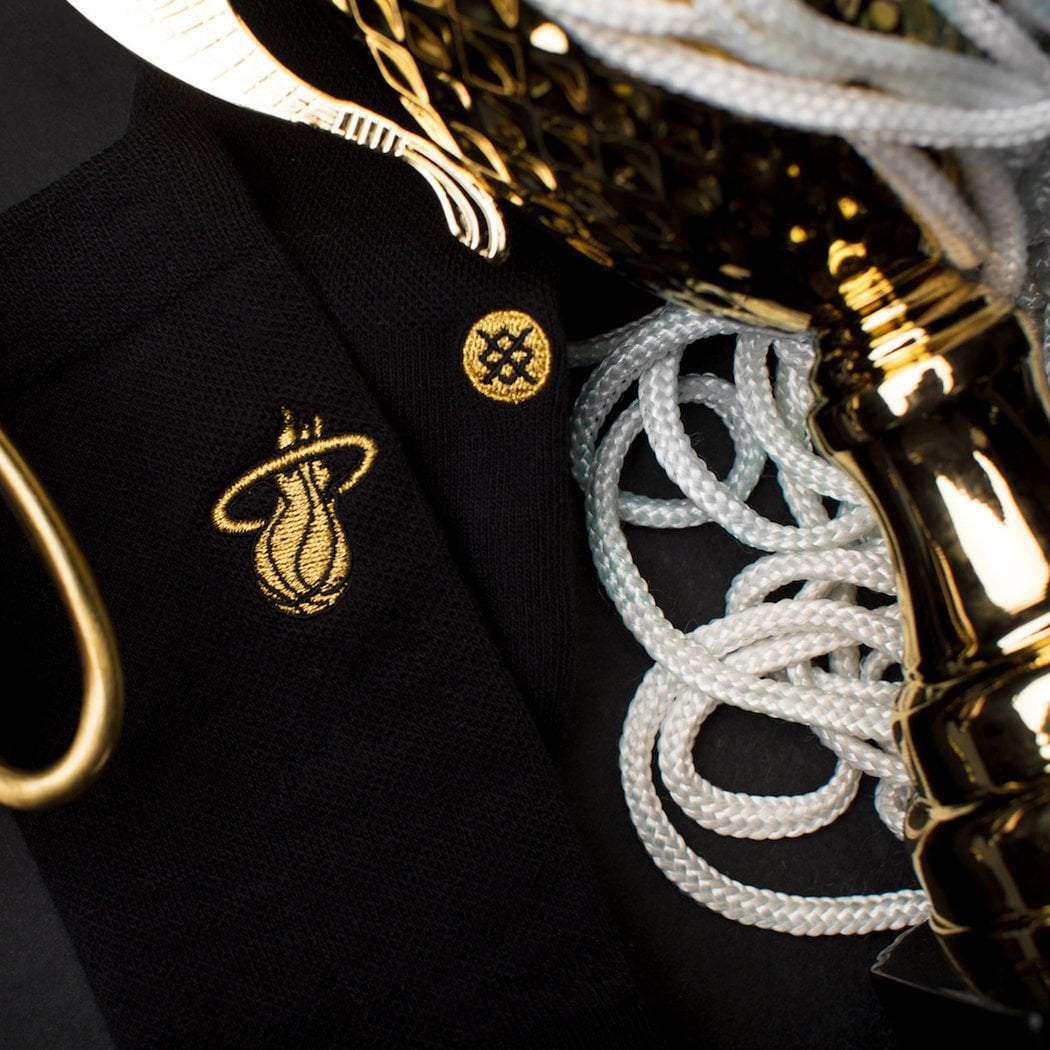 Miami Heat Stance NBA Gold Trophy Crew Socks - Black