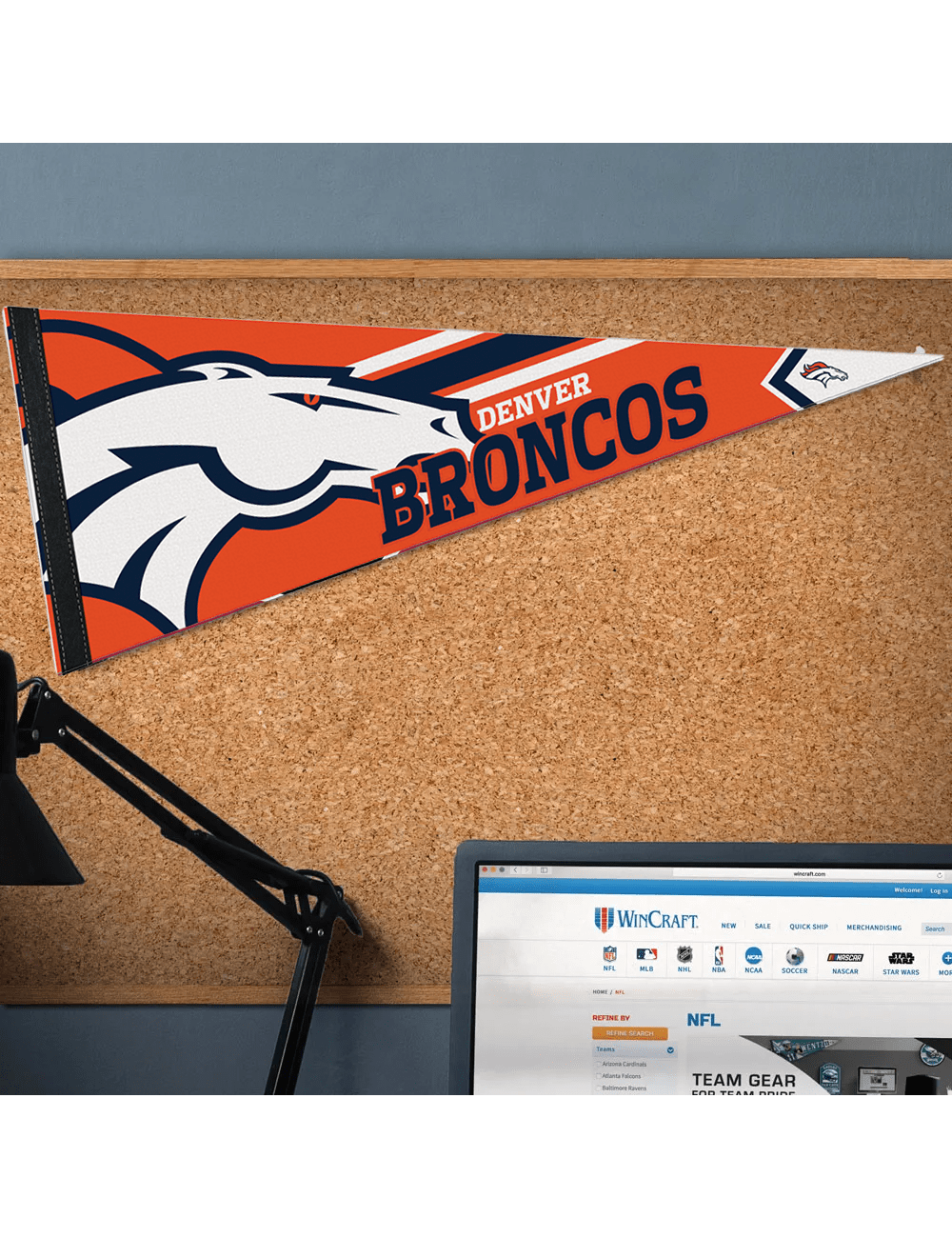 Denver Broncos Wincraft NFL Team Premium 12" x 30" Pennant