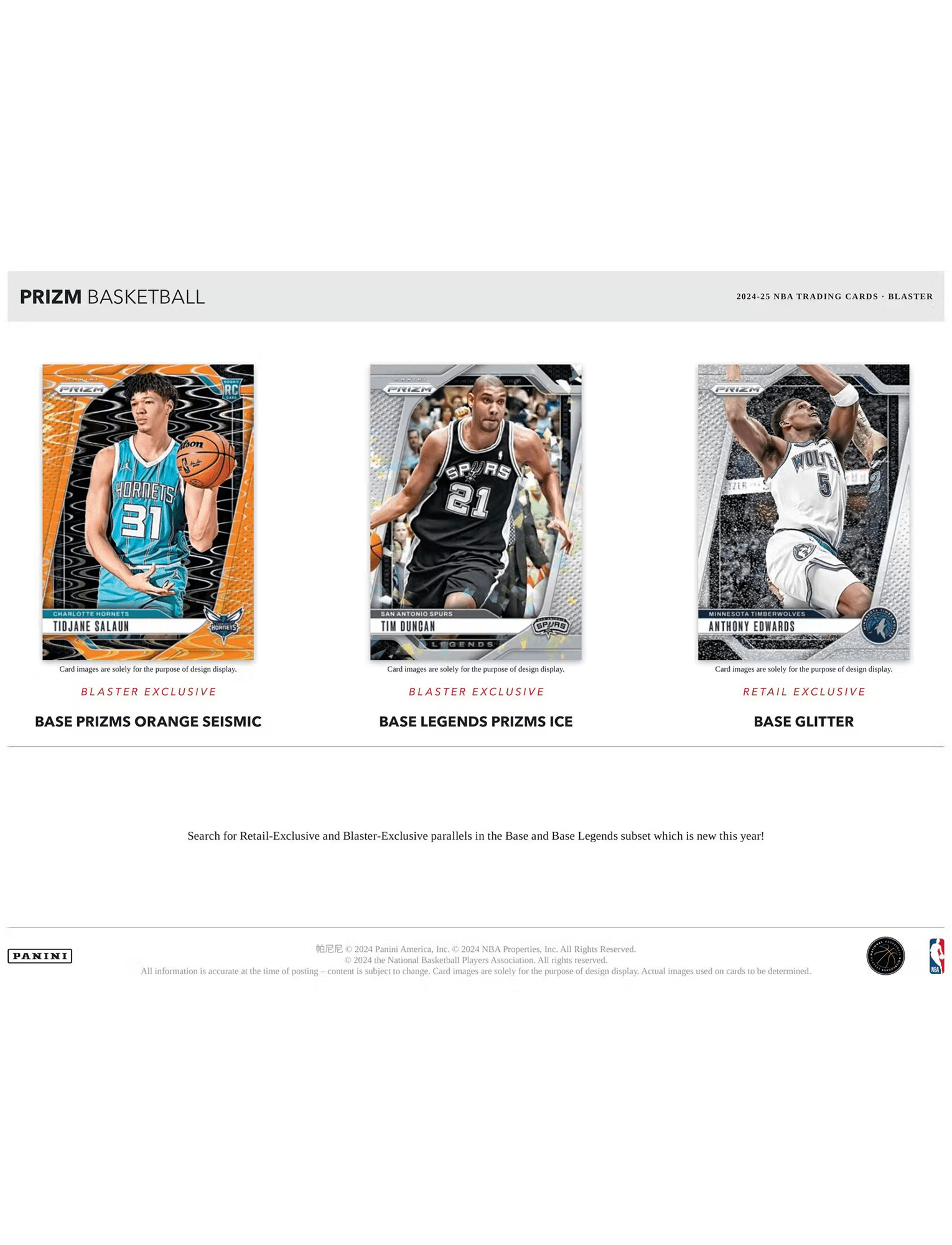 Panini Cards 2024-25 NBA Panini Prizm Basketball Trading Card Retail Pack
