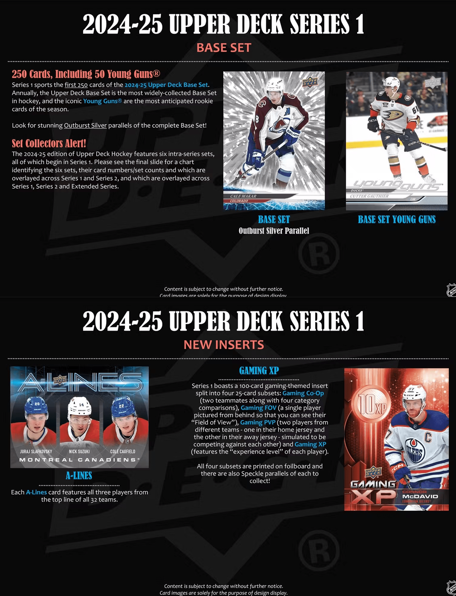 Upper Deck Cards 2024-25 Upper Deck NHL Series 1 Hockey Trading Card Tin