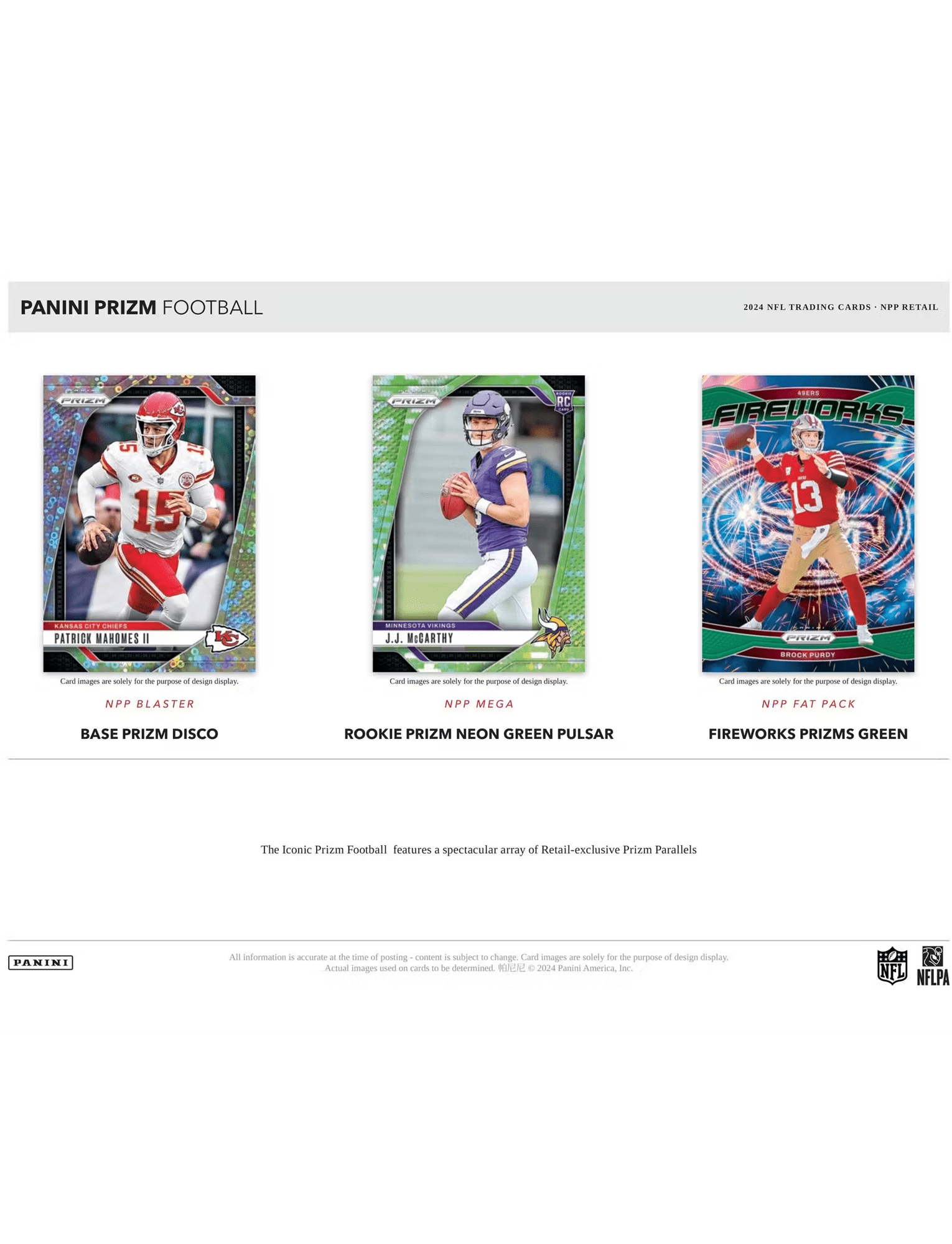 Panini Cards 2024 Panini NFL Prizm Football Trading Card Retail Pack