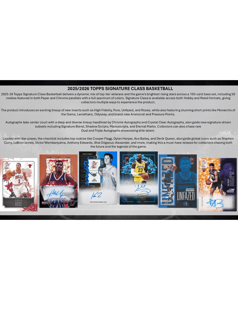 Topps Trading Cards 2025-26 Topps NBA Signature Class Basketball Mega Box
