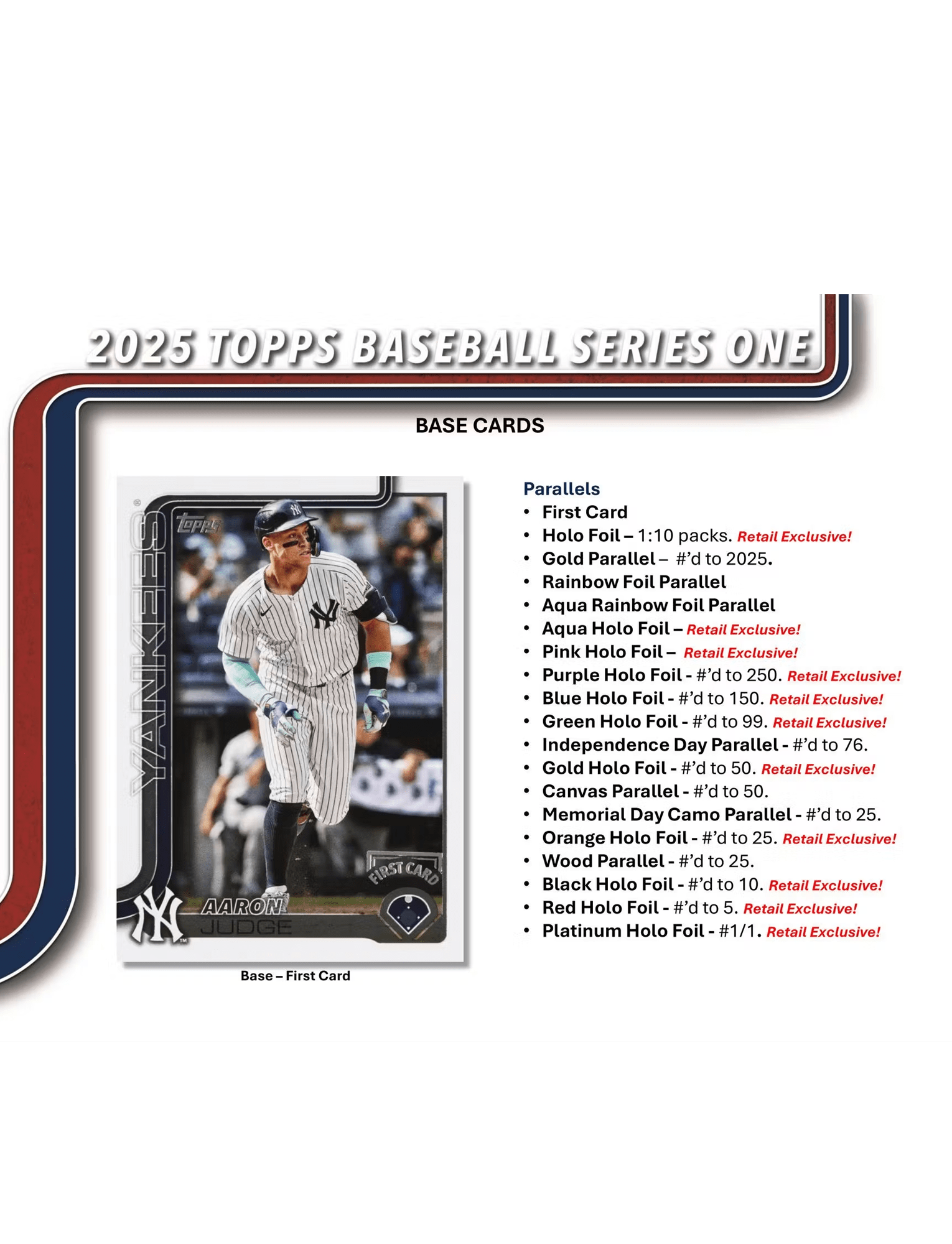 Topps Cards 2025 Topps MLB Series 1 Baseball Trading Card Retail Pack