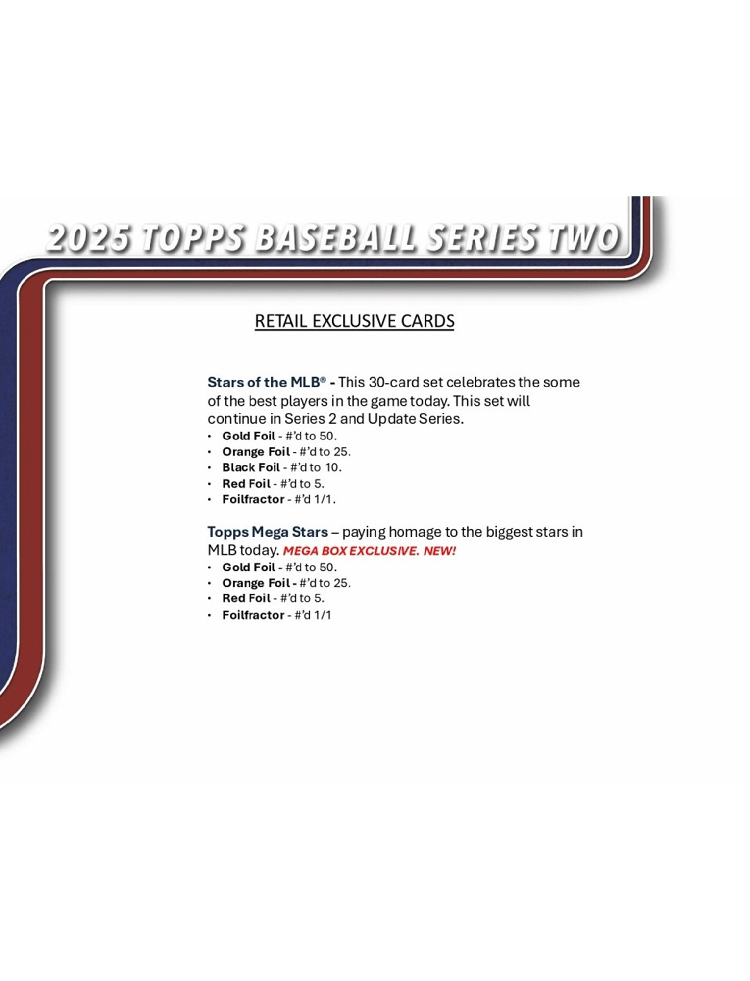 Topps Cards 2025 Topps MLB Series 2 Baseball Trading Card Mega Pack