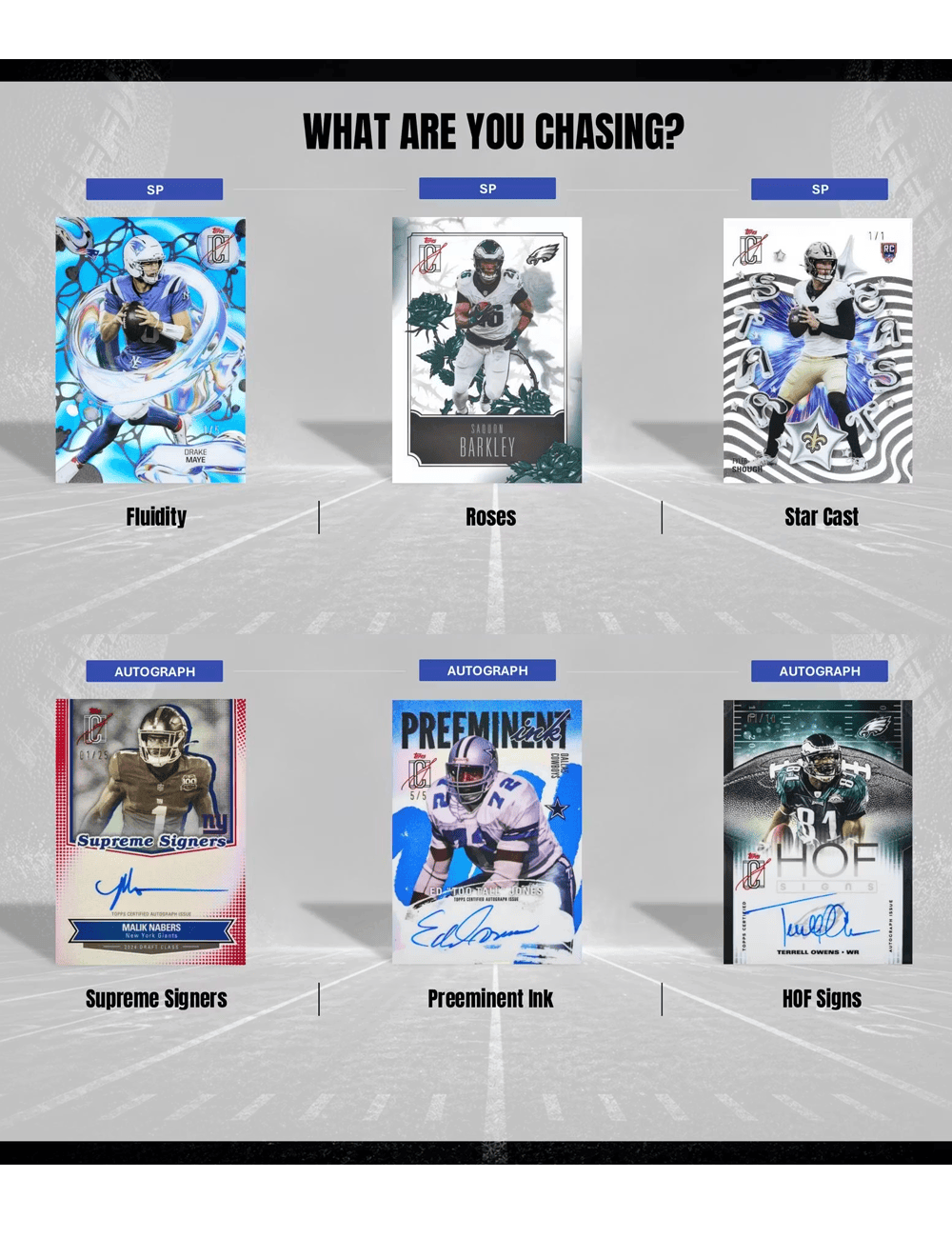 Topps Trading Cards 2025 Topps NFL Signature Class Football Mega Box