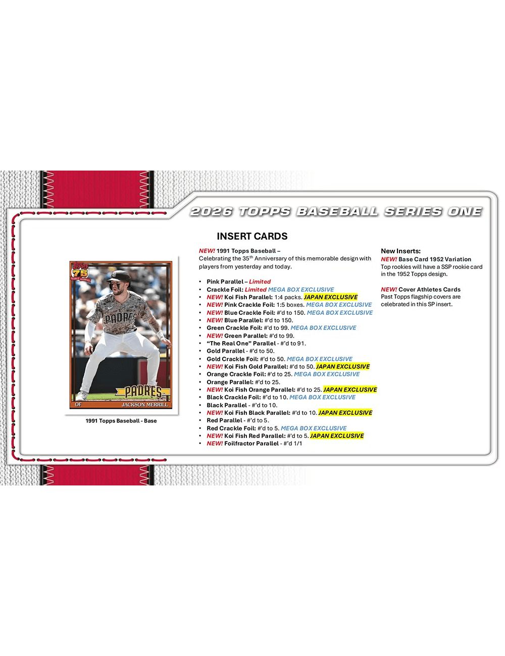 Topps Cards 2026 Topps MLB Series 1 Baseball Trading Card Value Fat Pack