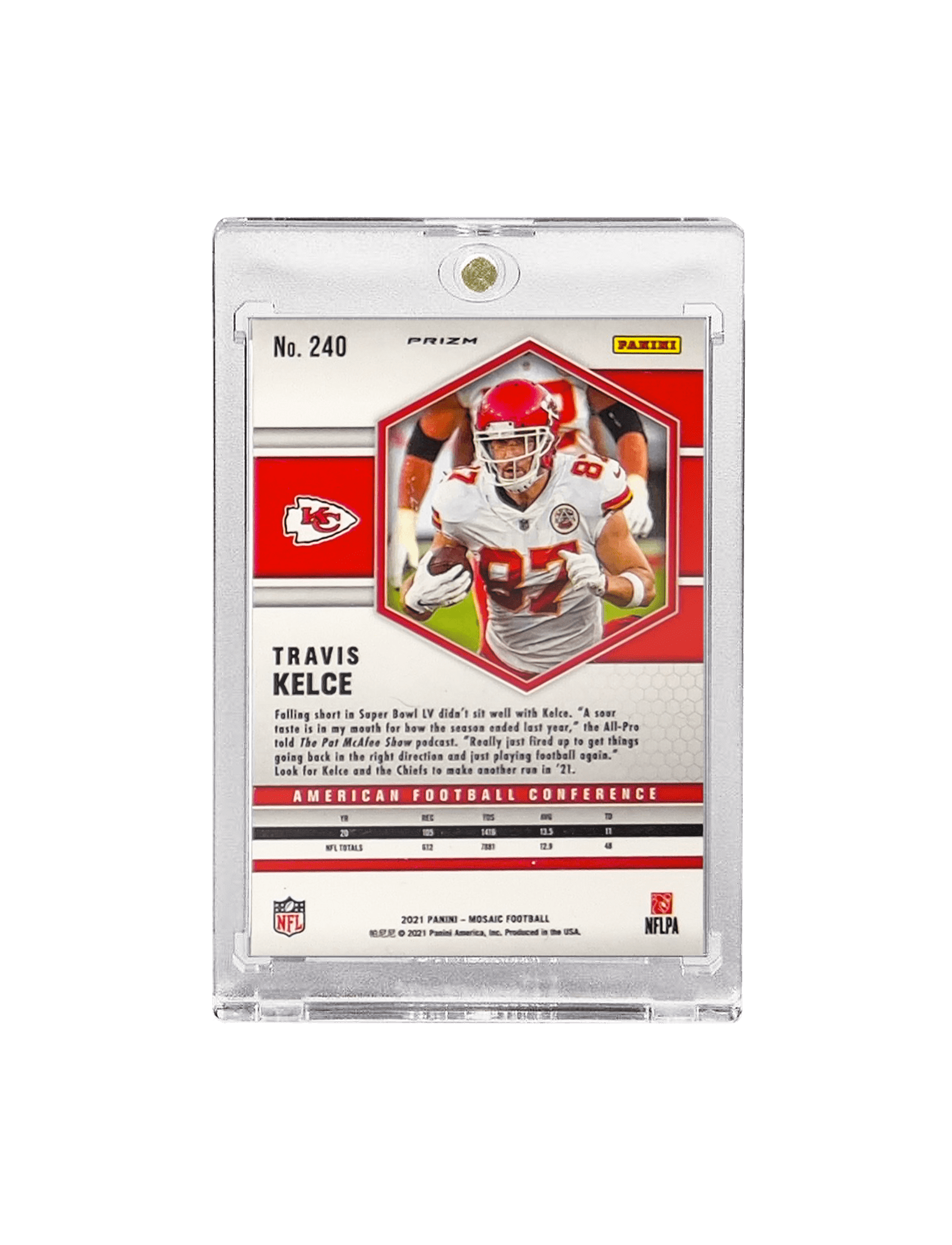 Travis Kelce Kansas City Chiefs Panini NFL Mosaic 21 Green 240 Card