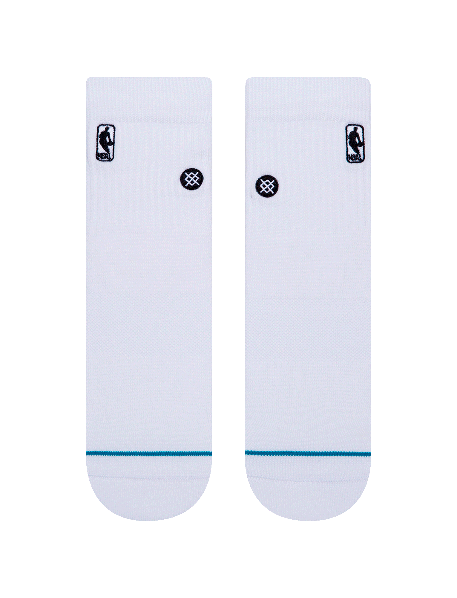 Mens NBA Logoman Stance Black & White Quarter Socks - White