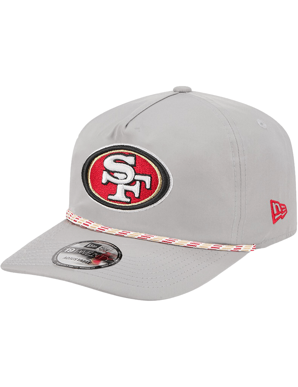 San Francisco 49ers New Era NFL Team Rope 19TWENTY Pre-Curved Snapback Hat - Grey