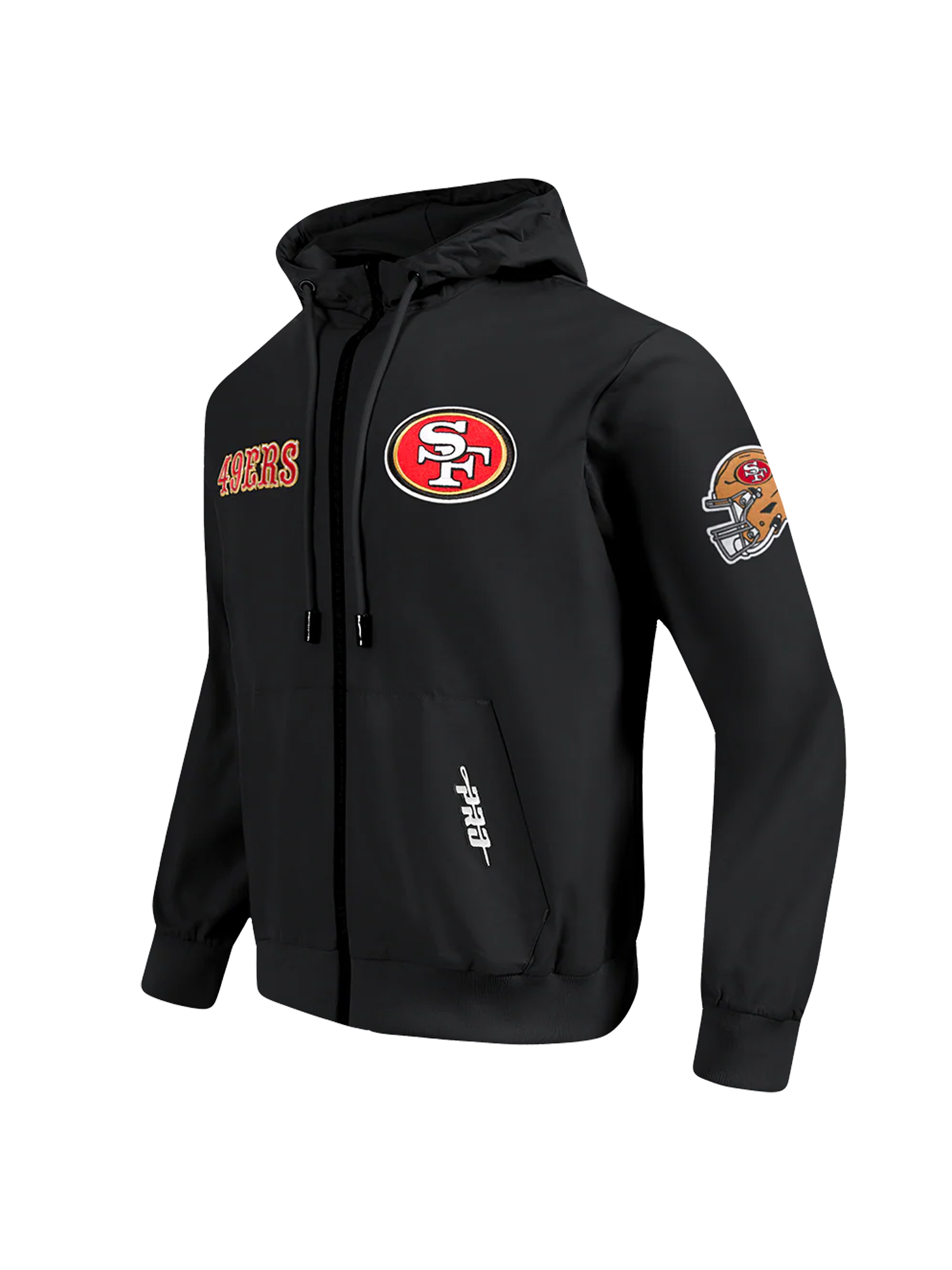 San Francisco 49ers Pro Standard NFL Woven Wind Zip Hoodie Jumper - Black