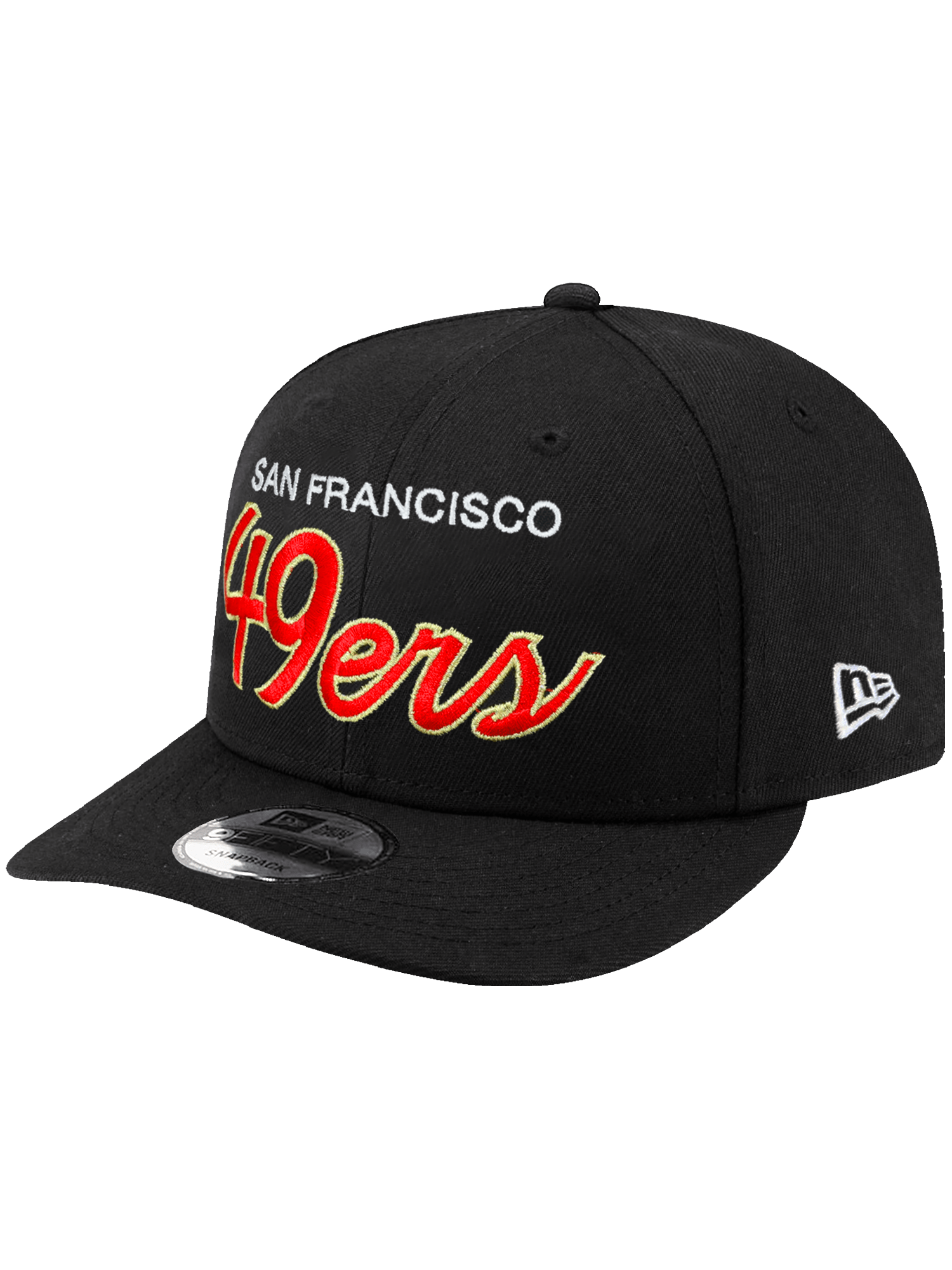 San Francisco 49ers New Era NFL Team Script 9FIFTY Pre-Curved Snapback Hat - Black