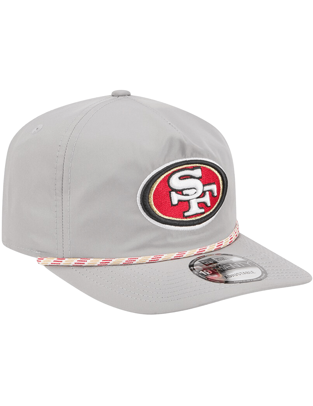 San Francisco 49ers New Era NFL Team Rope 19TWENTY Pre-Curved Snapback Hat - Grey