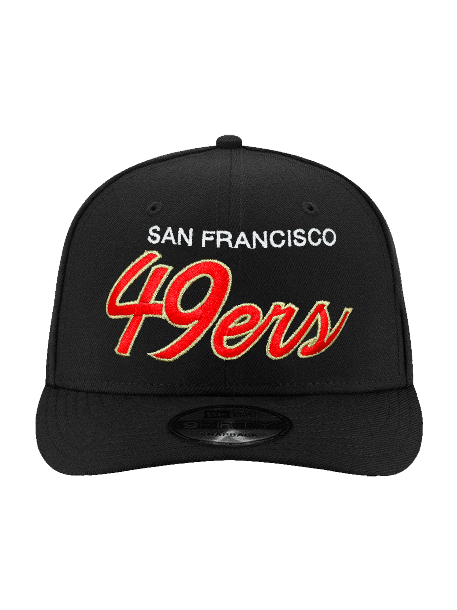 San Francisco 49ers New Era NFL Team Script 9FIFTY Pre-Curved Snapback Hat - Black