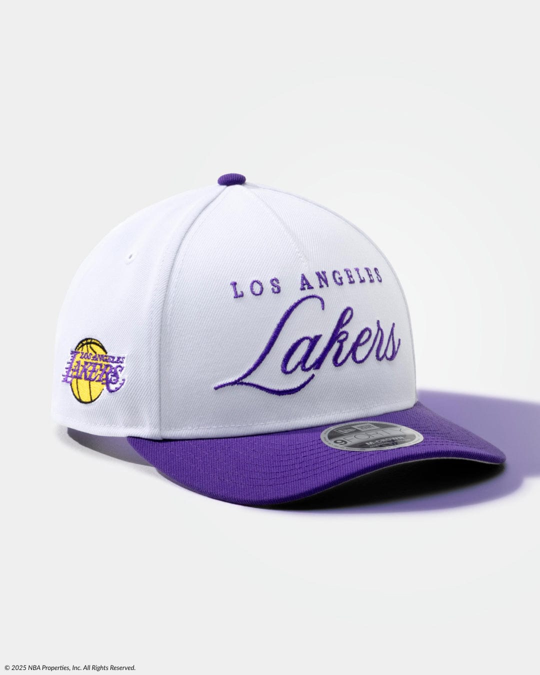 Los Angeles Lakers New Era NBA 25 Draft 9FORTY M-Crown A-Frame Snapback Hat - White