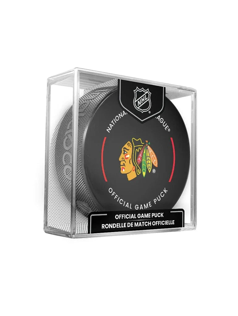 Chicago Blackhawks Inglasco NHL 24-25 Official Game Puck In Cube