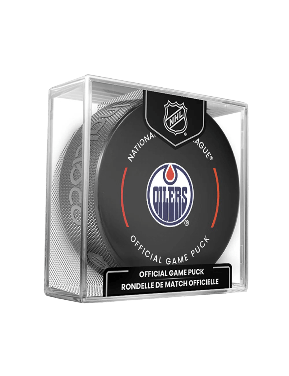 Edmonton Oilers Inglasco NHL 25-26 Official Game Hockey Puck In Cube