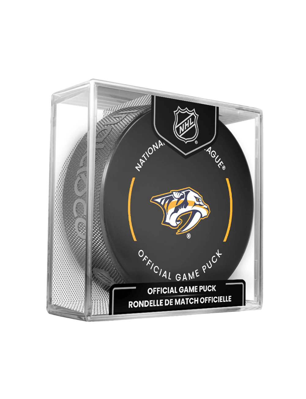 Nashville Predators Inglasco NHL 25-26 Official Game Hockey Puck In Cube