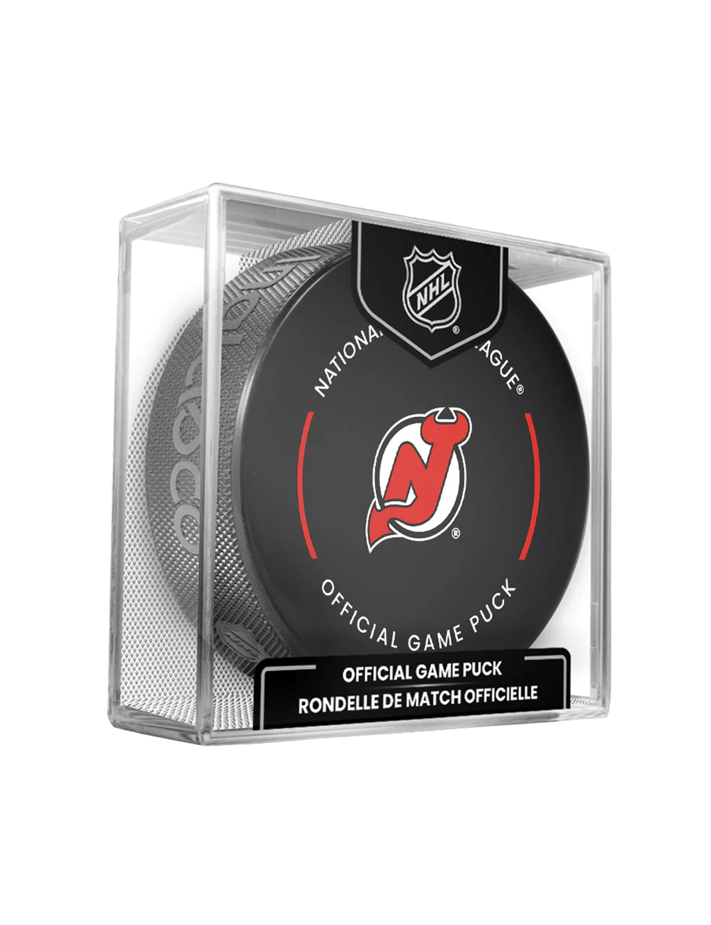 New Jersey Devils Inglasco NHL 25-26 Official Game Hockey Puck In Cube