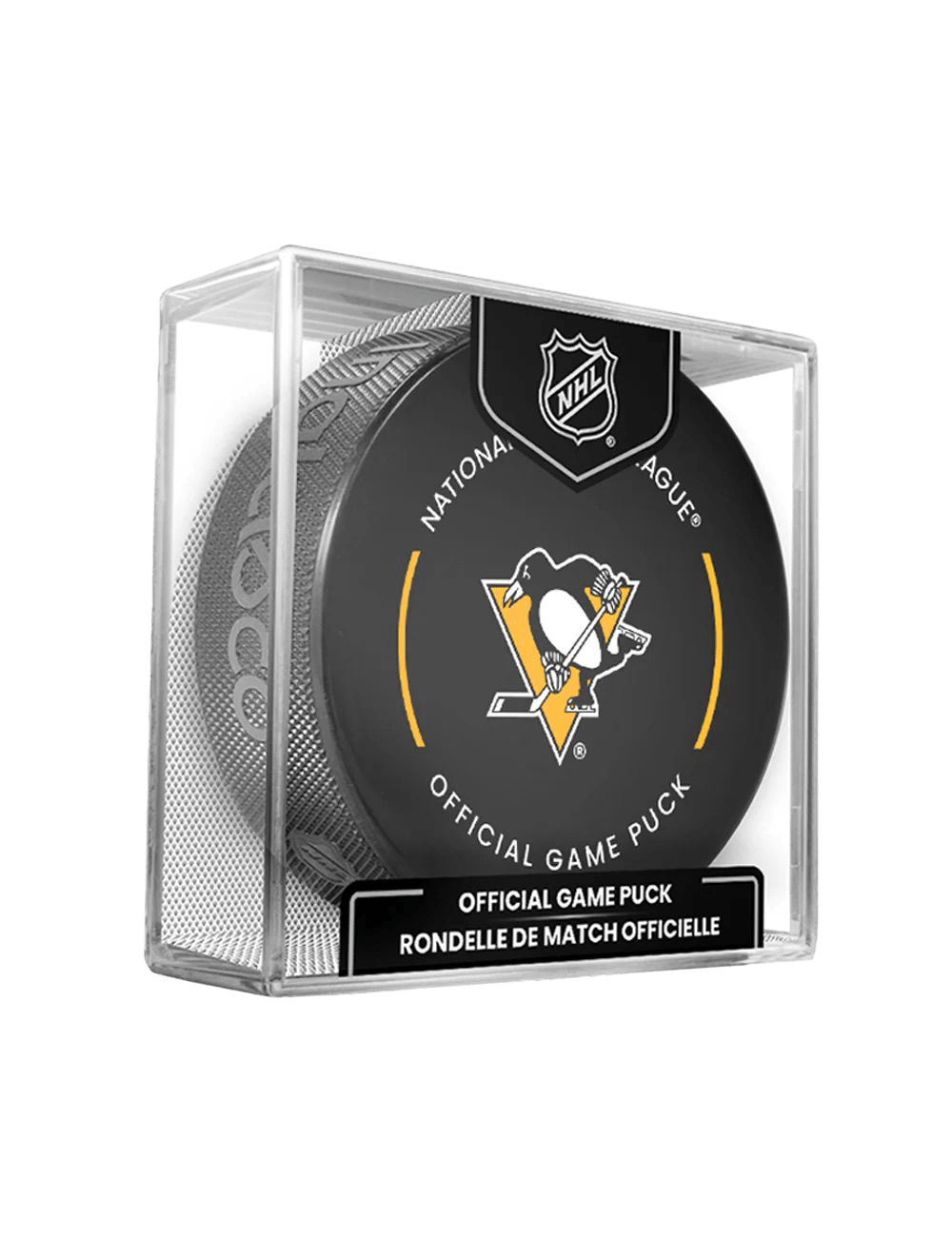 Pittsburgh Penguins Inglasco NHL 25-26 Official Game Hockey Puck In Cube