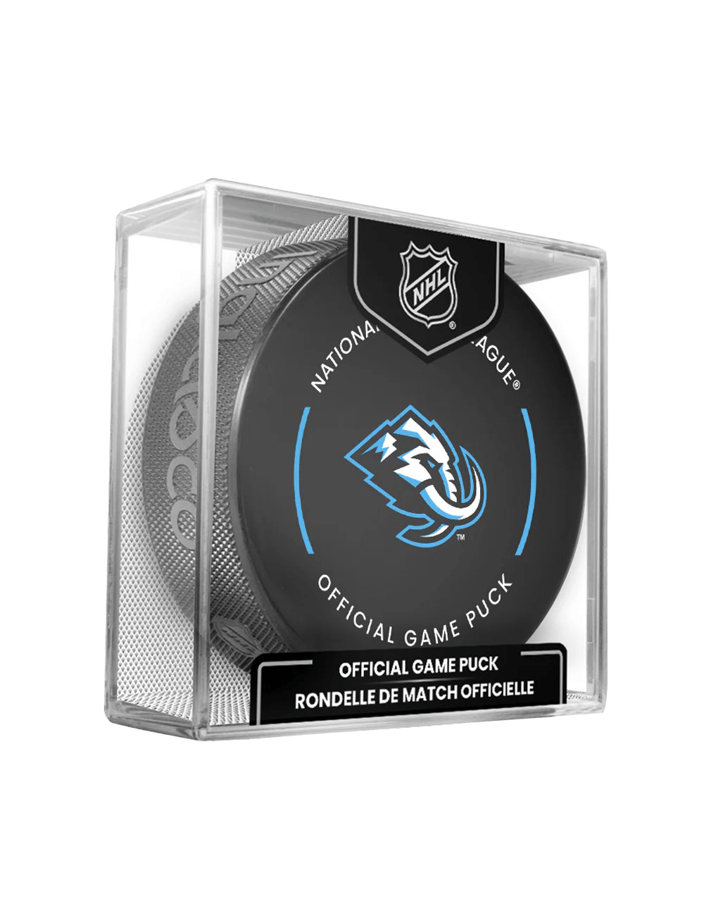 Utah Mammoth Inglasco NHL 25-26 Official Game Hockey Puck In Cube