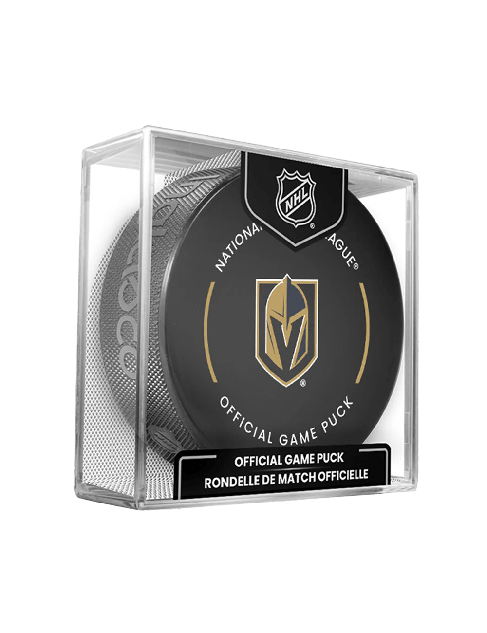 Vegas Golden Knights Inglasco NHL 25-26 Official Game Hockey Puck In Cube