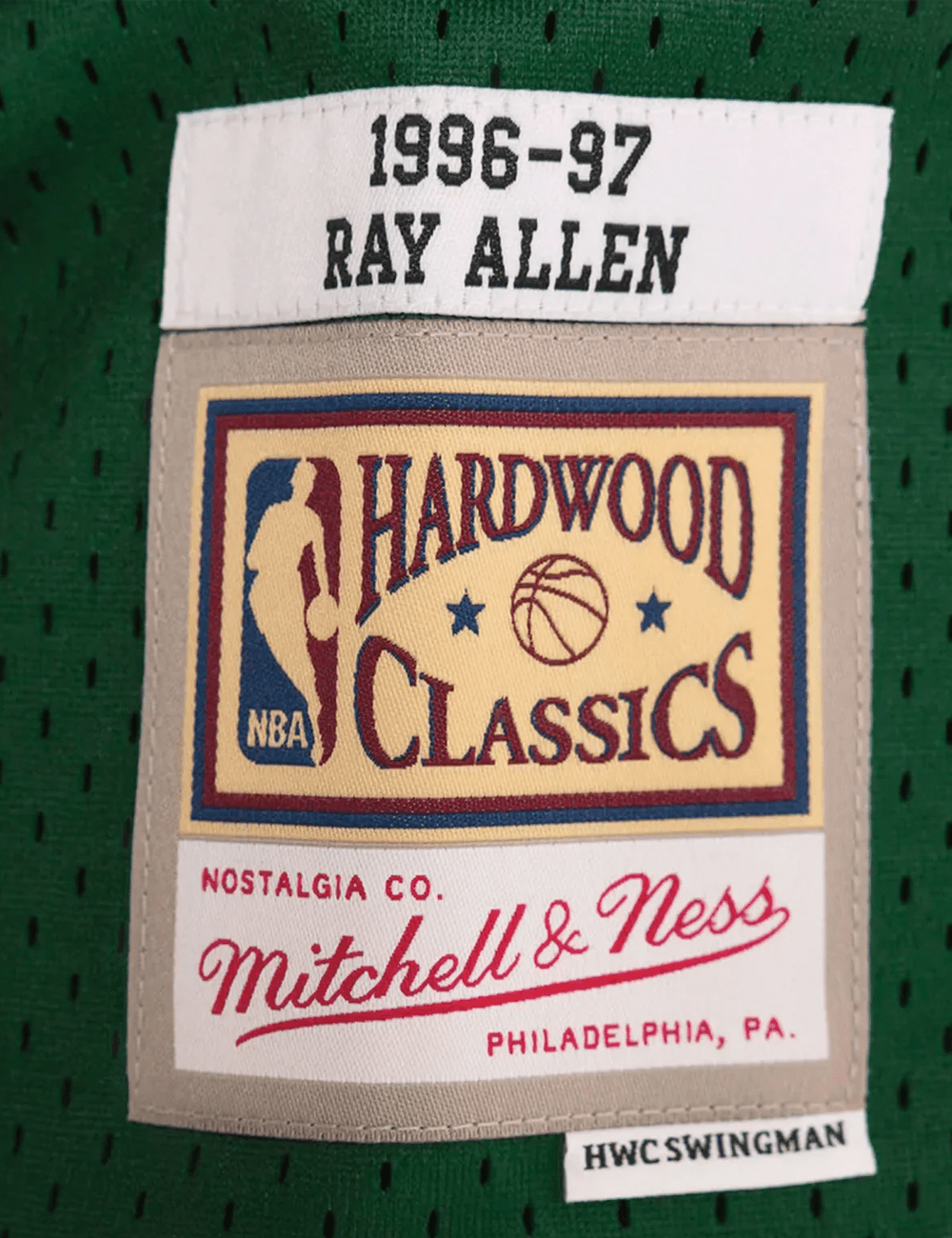 Ray Allen Milwaukee Bucks Mitchell & Ness NBA 96-97 Road HWC Swingman Jersey - Green