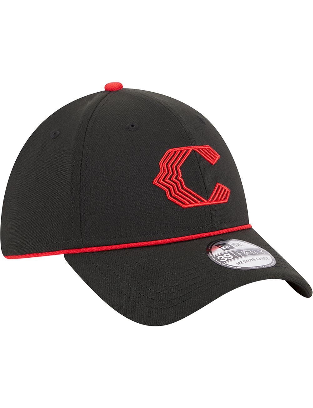 Cincinnati Reds New Era MLB City Connect 39THIRTY Stretch-Fit Hat - Black