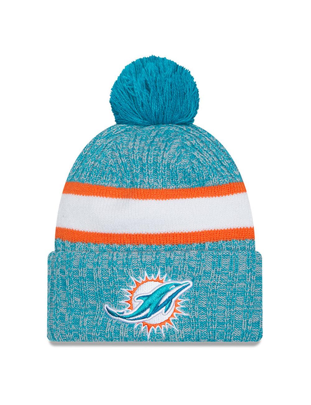 Miami Dolphins New Era NFL 23 Sideline Pom Knit Beanie