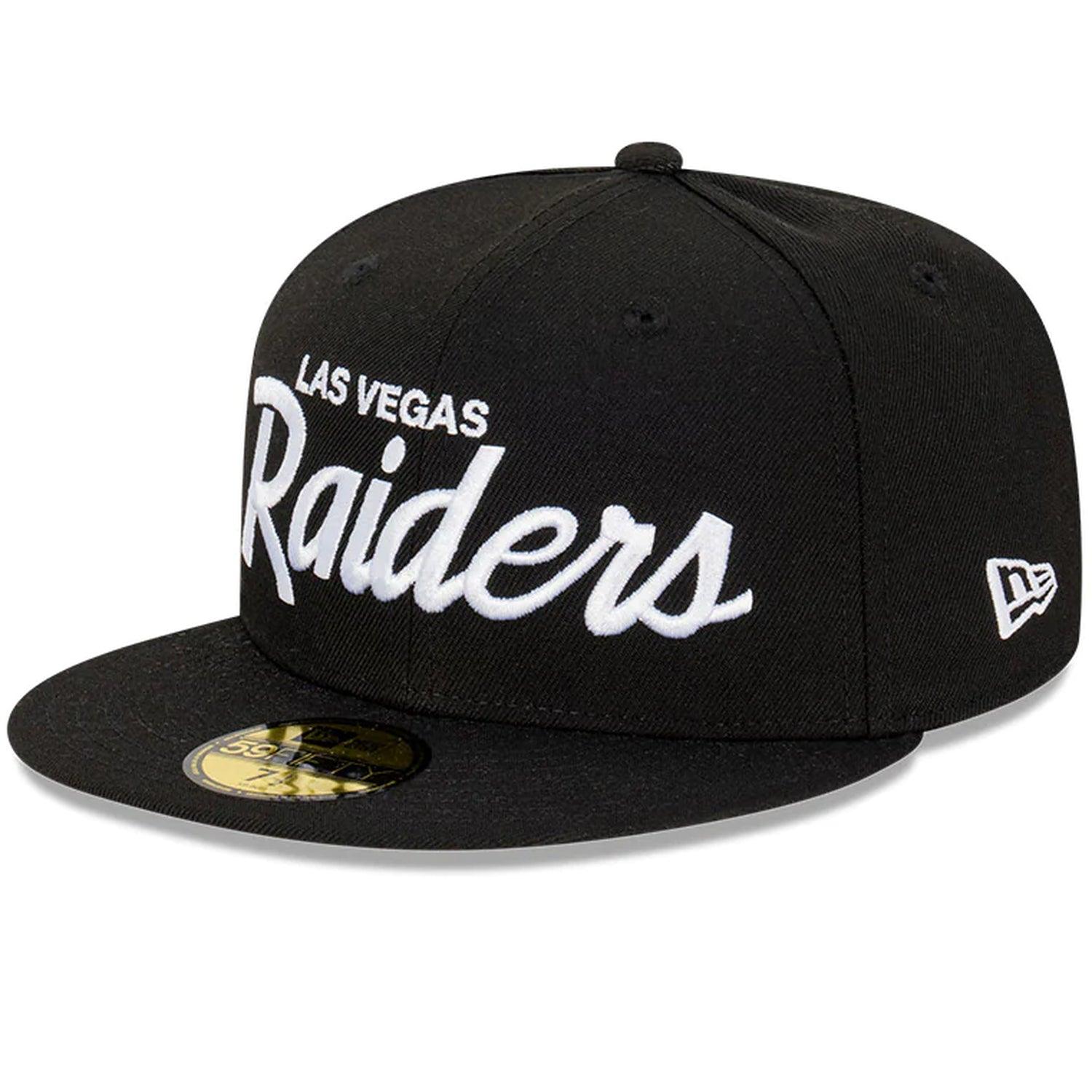 Las Vegas Raiders New Era NFL Classic Script 59FIFTY Fitted Hat - Black