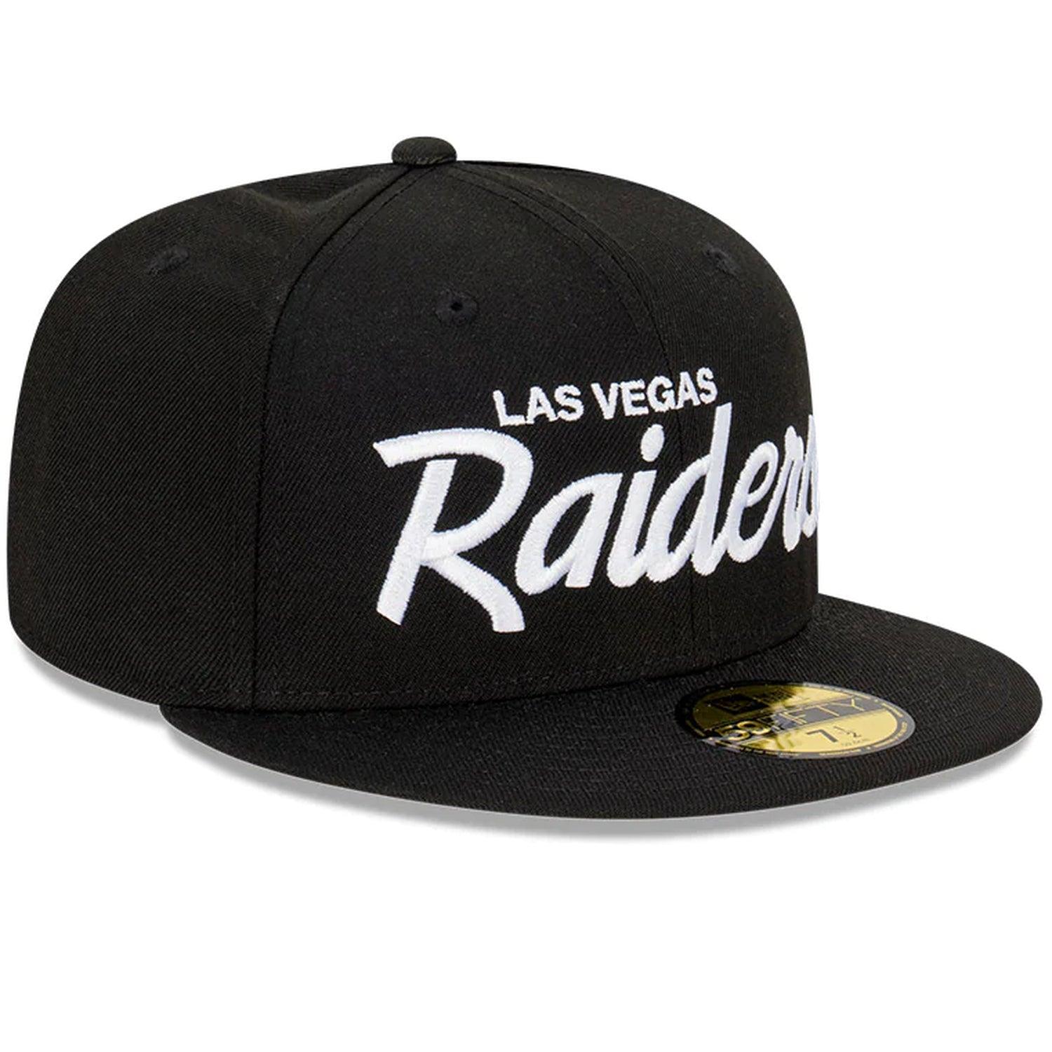 Las Vegas Raiders New Era NFL Classic Script 59FIFTY Fitted Hat - Black