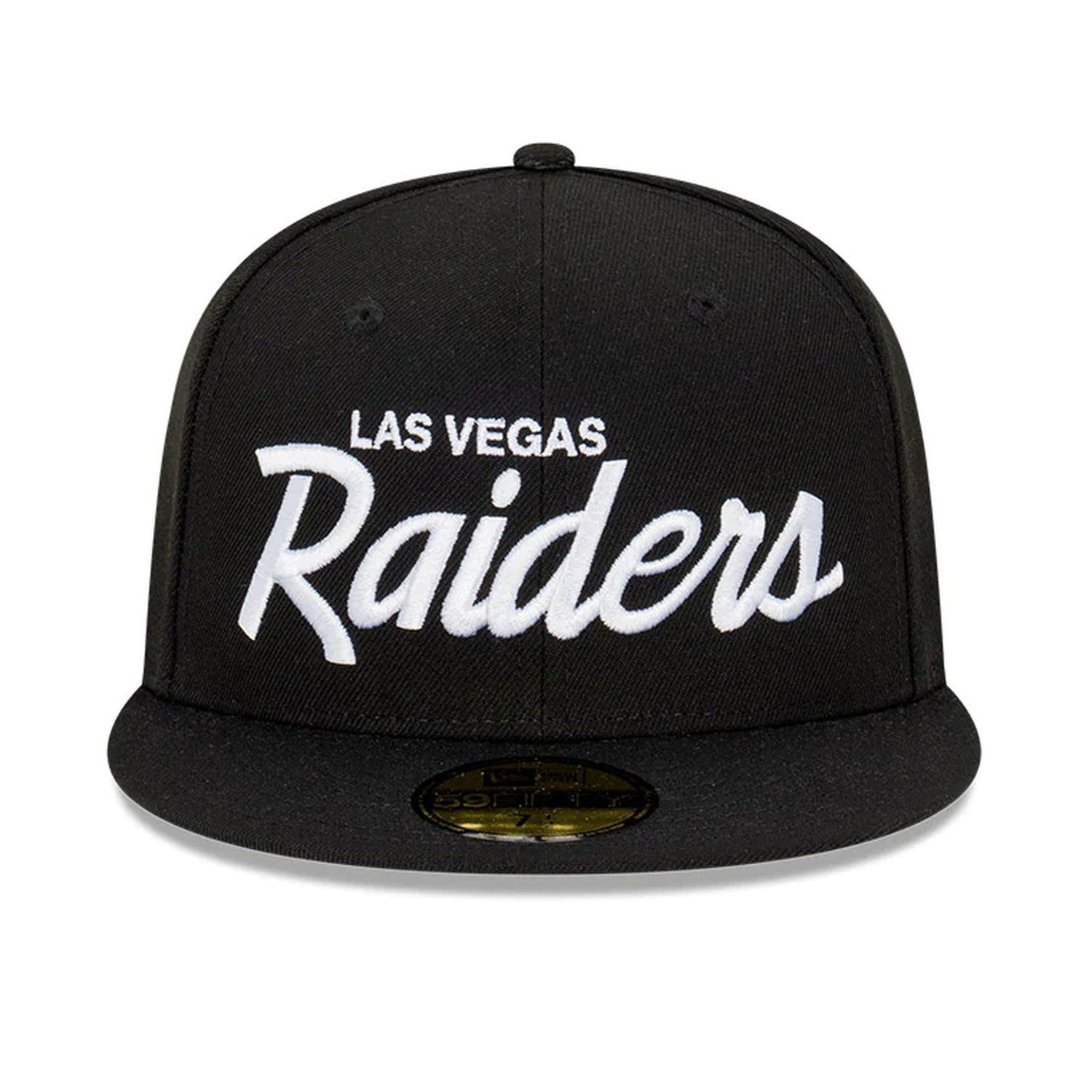 Las Vegas Raiders New Era NFL Classic Script 59FIFTY Fitted Hat - Black