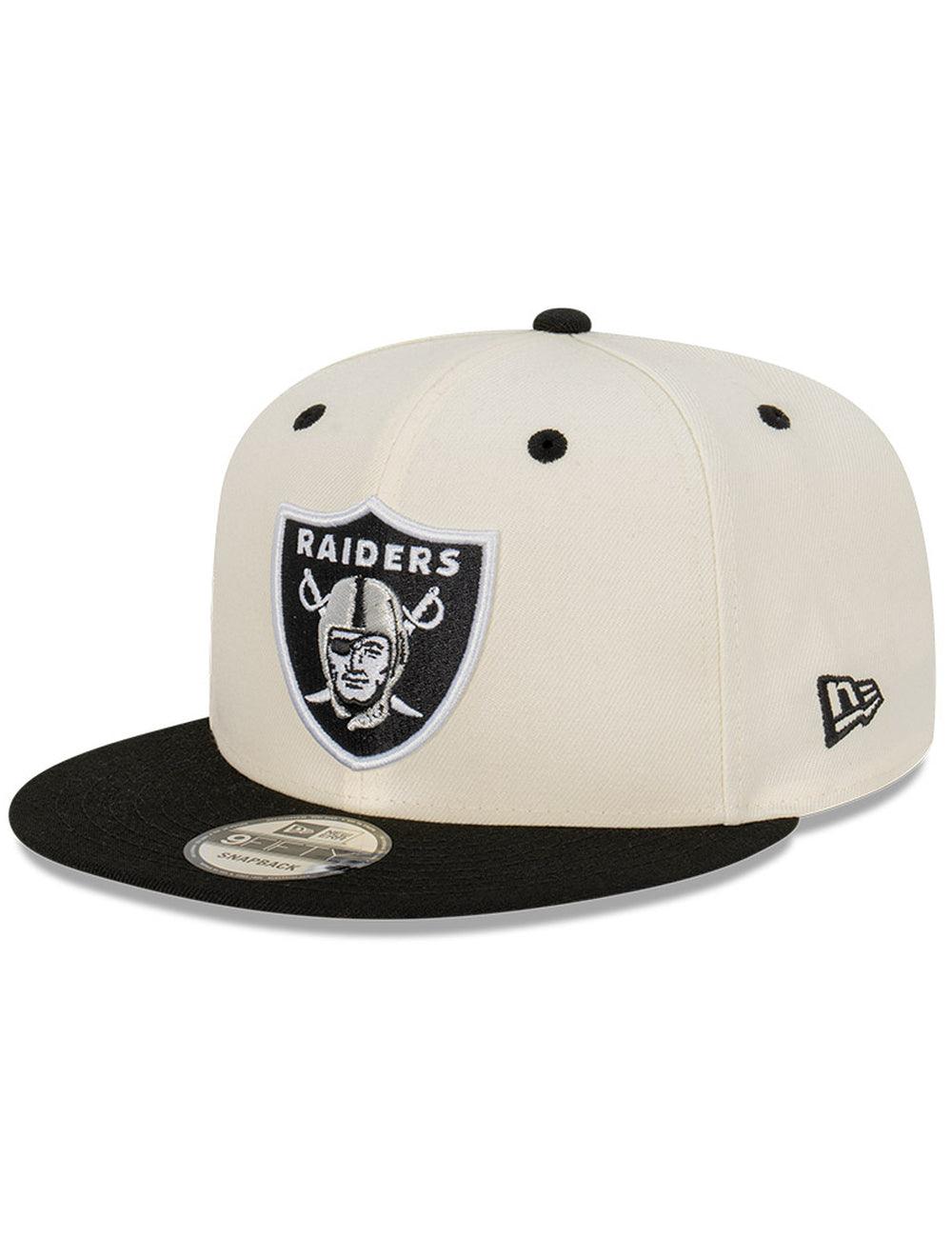 Las Vegas Raiders New Era NFL 2 Tone 9FIFTY Snapback Hat - Chrome White