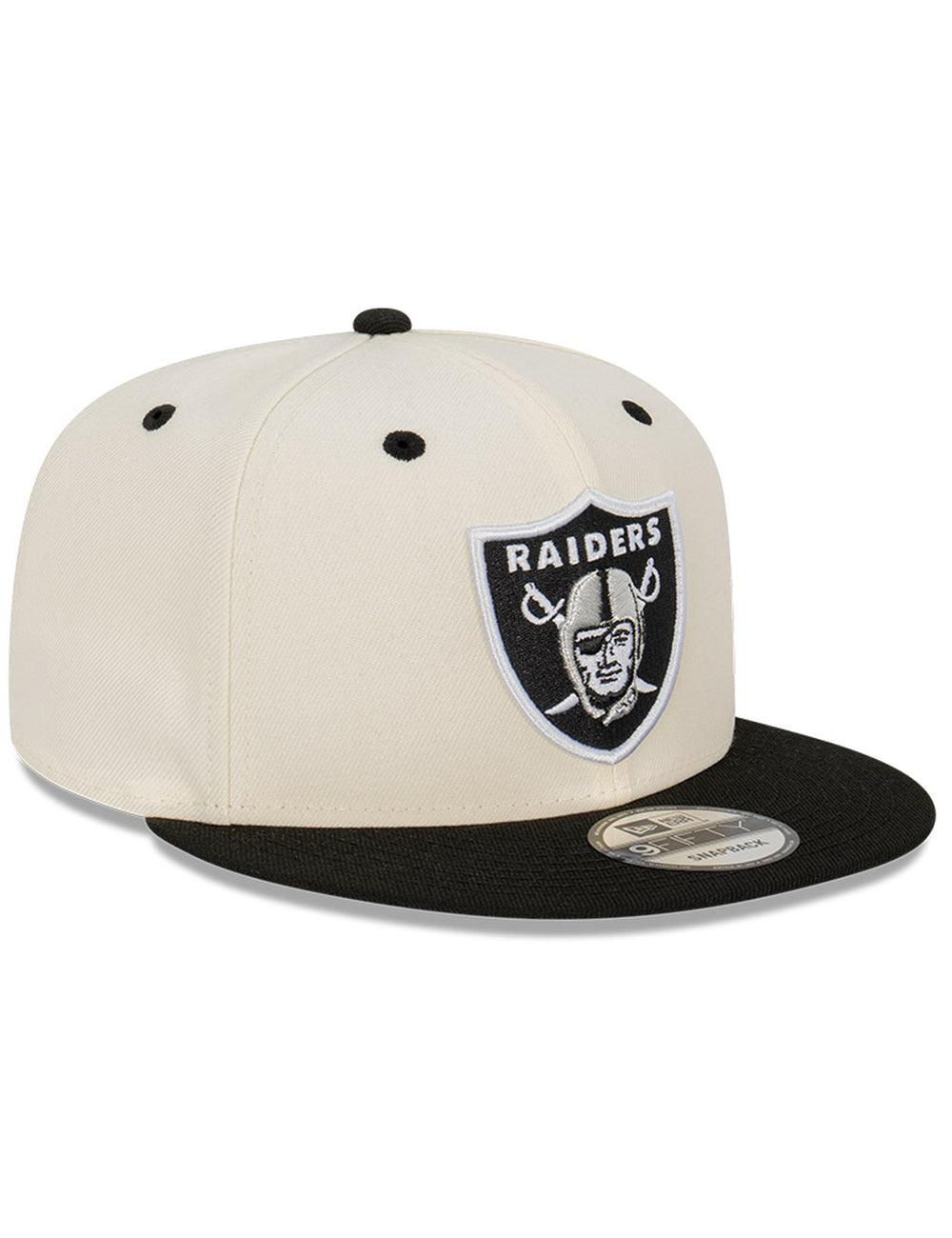 Las Vegas Raiders New Era NFL 2 Tone 9FIFTY Snapback Hat - Chrome White